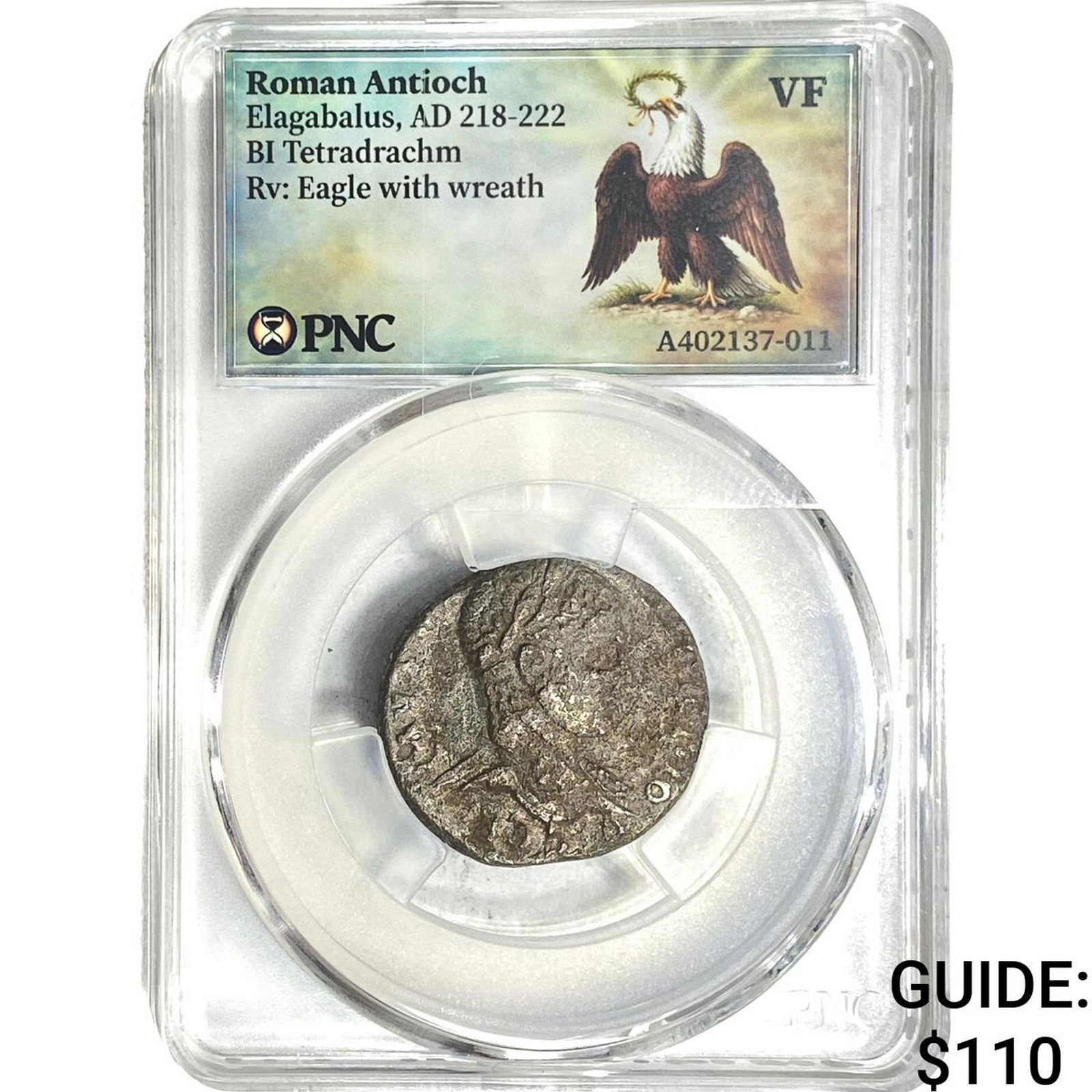 Roman Antioch Elagabalus 218-222 AD Bi-Tetradrachm PNC VF: Roman Antioch Elagabalus 218-222 AD Bi-Tetradrachm PNC VF