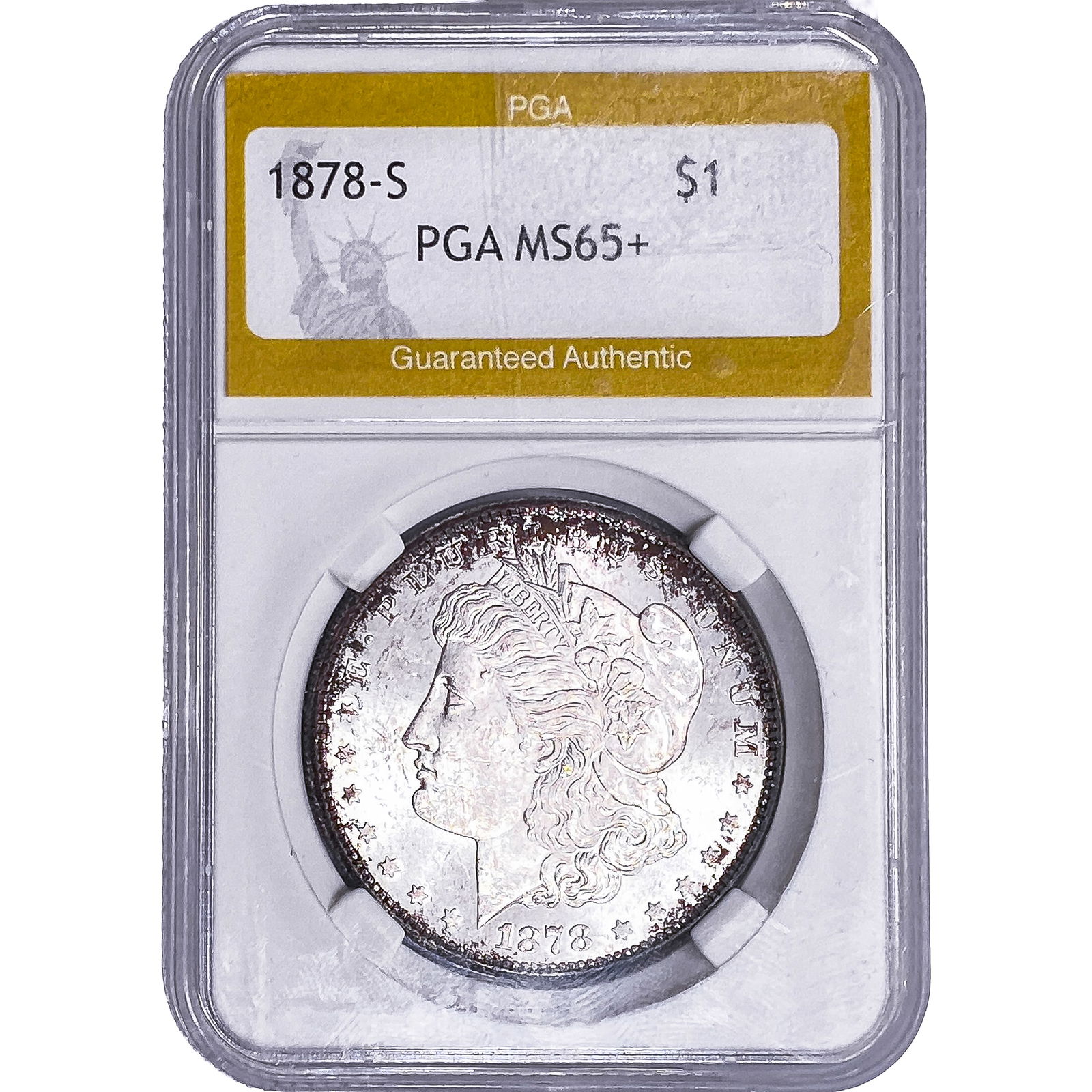 1878-S Morgan Silver Dollar PGA MS65+: 1878-S Morgan Silver Dollar PGA MS65+