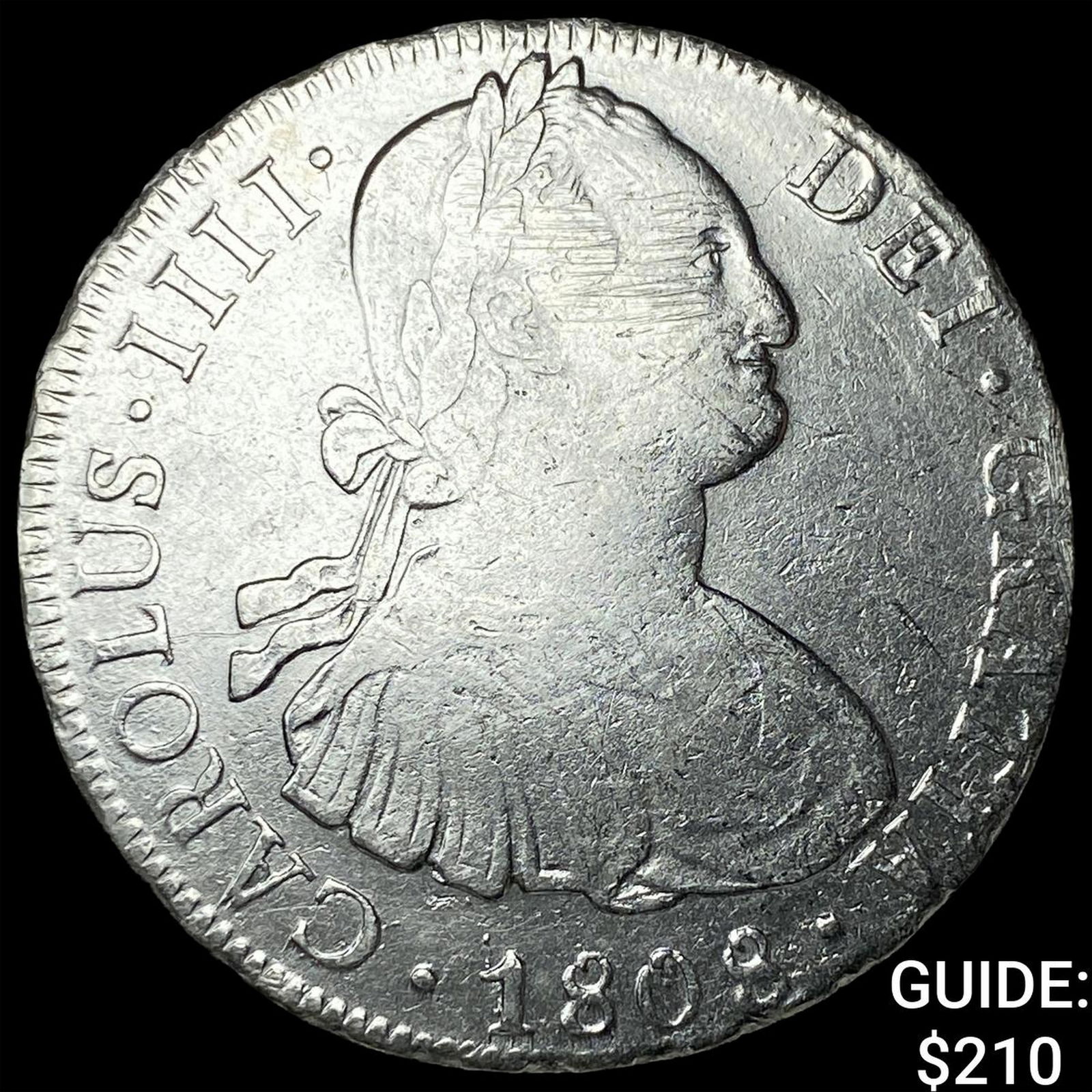 1808 Colonial Spain Silver 8 Reales CLOSELY UNCIRCULATED: 1808 Colonial Spain Silver 8 Reales CLOSELY UNCIRCULATED