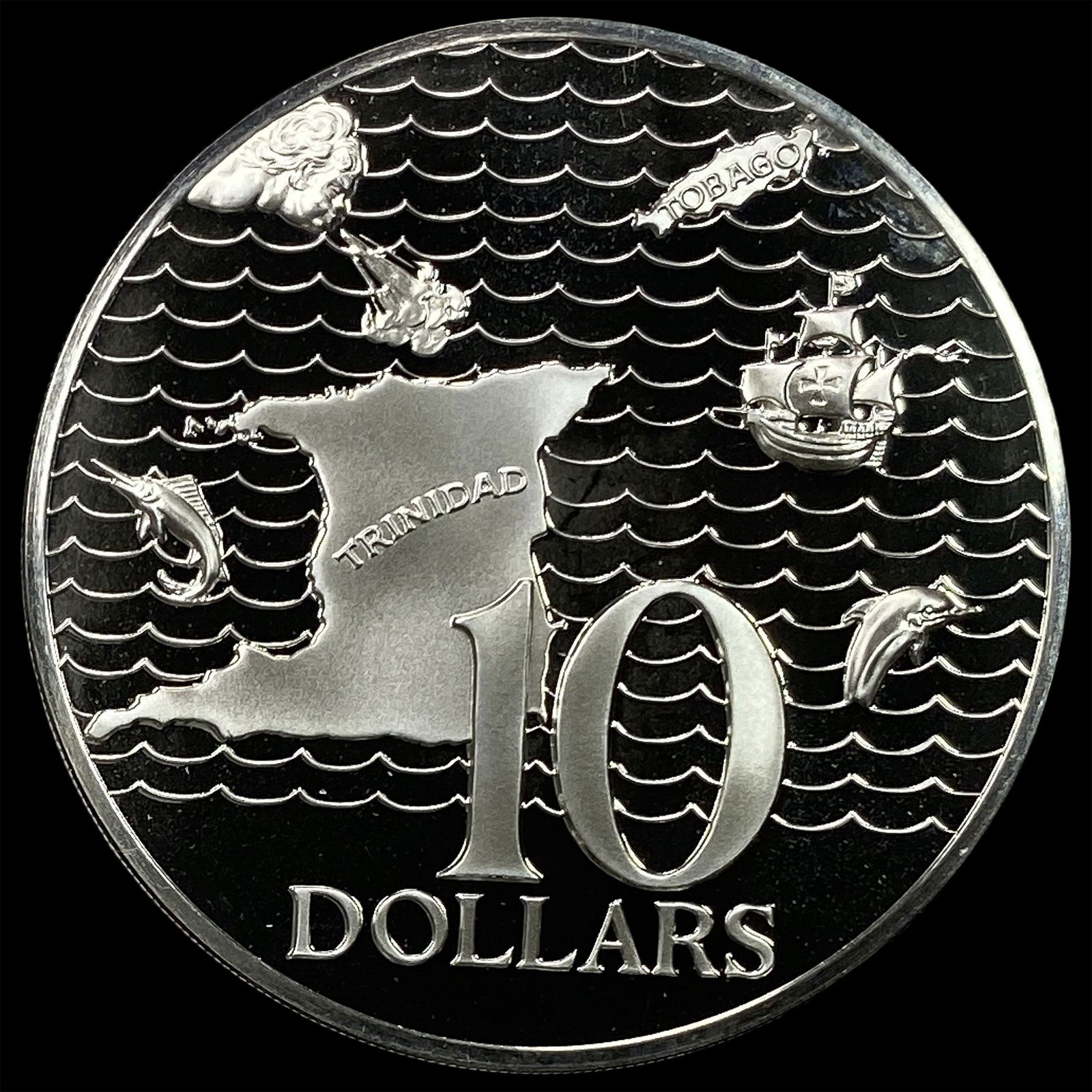 1979 Trinidad and Tobago Proof Silver 10 Dollars CHOICE PROOF: 1979 Trinidad and Tobago Proof Silver 10 Dollars CHOICE PROOF