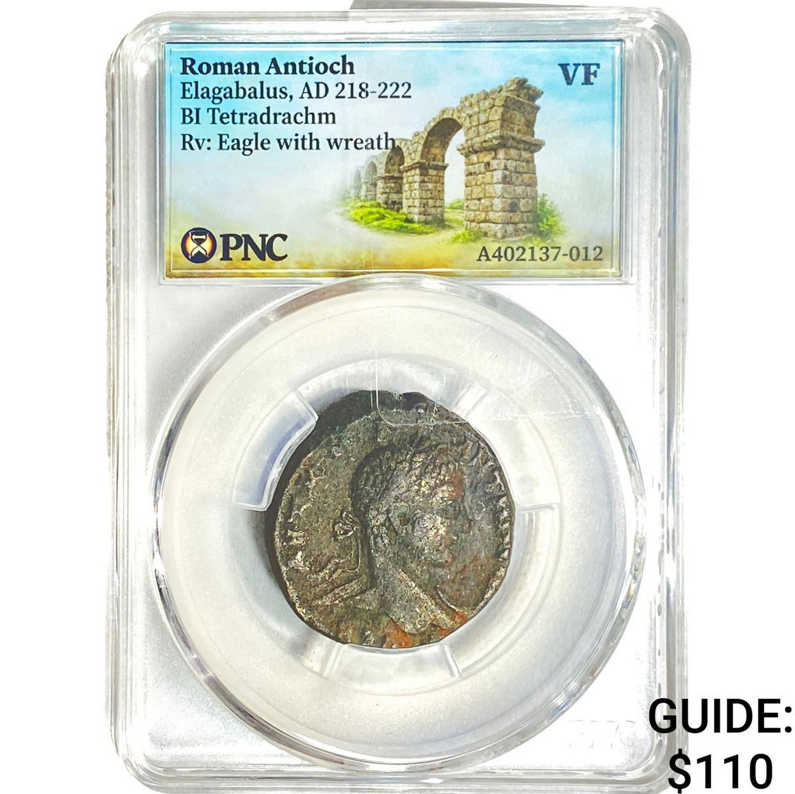 Roman Antioch Elagabalus 218-222 AD Bi-Tetradrachm PNC VF: Roman Antioch Elagabalus 218-222 AD Bi-Tetradrachm PNC VF