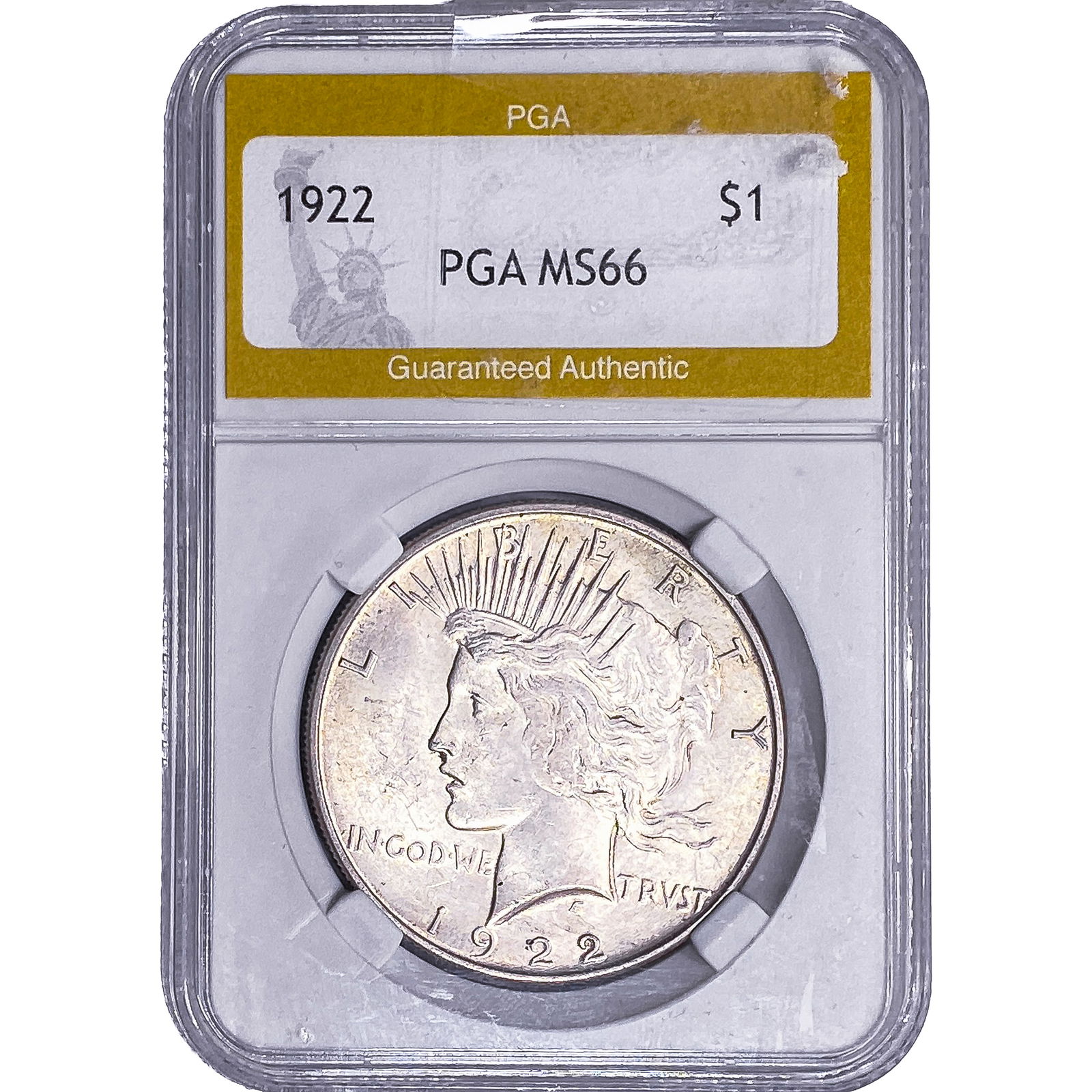 1922 Silver Peace Dollar PGA MS66: 1922 Silver Peace Dollar PGA MS66