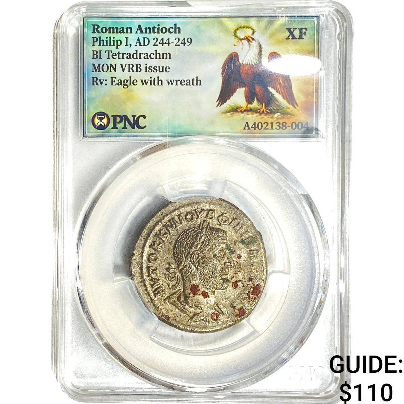 Roman Antioch Philip I 244-249 AD Bi-Tetradrachm PNC XF: Roman Antioch Philip I 244-249 AD Bi-Tetradrachm PNC XF