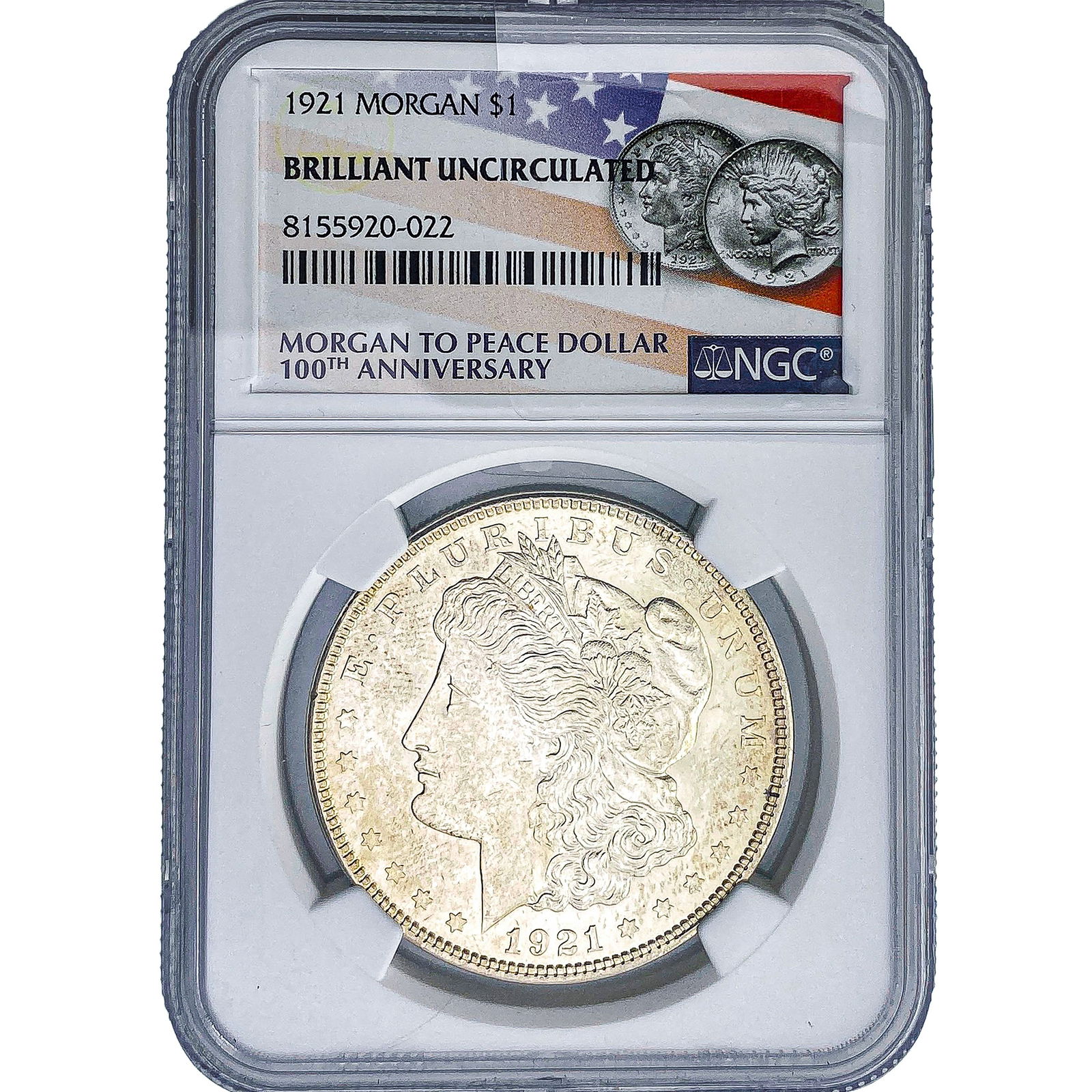 1921 Morgan Silver Dollar NGC BU: 1921 Morgan Silver Dollar NGC BU