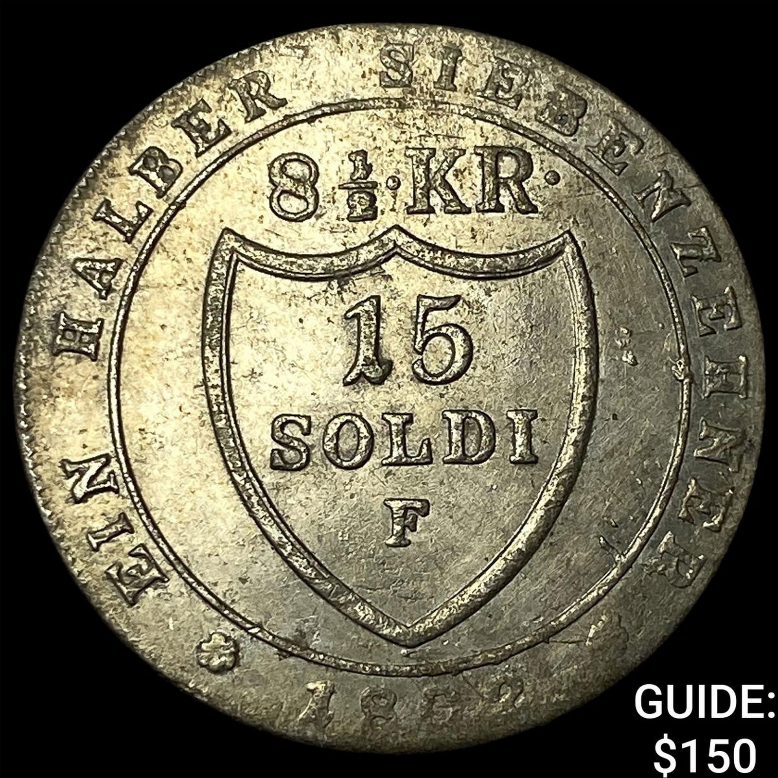 1802 Italy Silver 15 Solidi NEARLY UNCIRCULATED: 1802 Italy Silver 15 Solidi NEARLY UNCIRCULATED