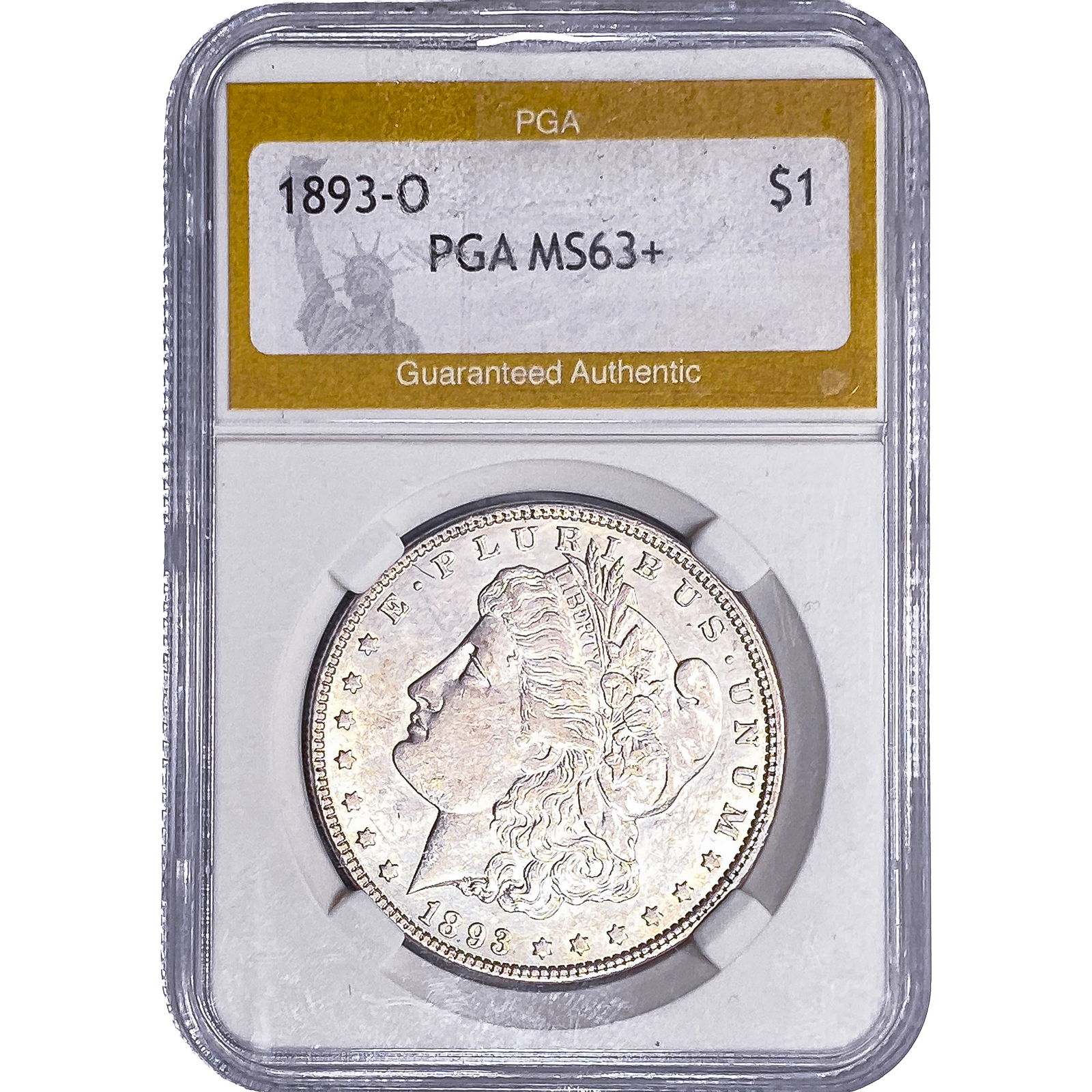 1893-O Morgan Silver Dollar PGA MS63+ (1 of 2)