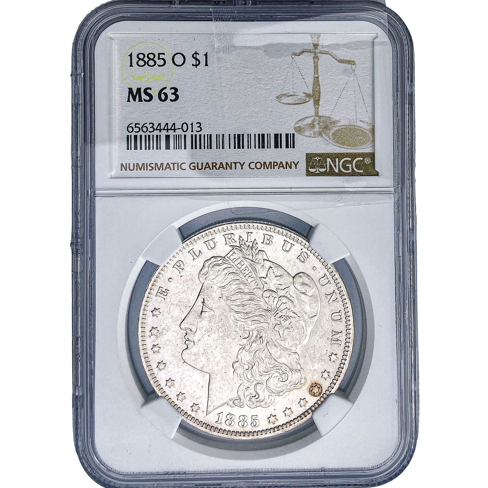 1885-O Morgan Silver Dollar NGC MS63: 1885-O Morgan Silver Dollar NGC MS63