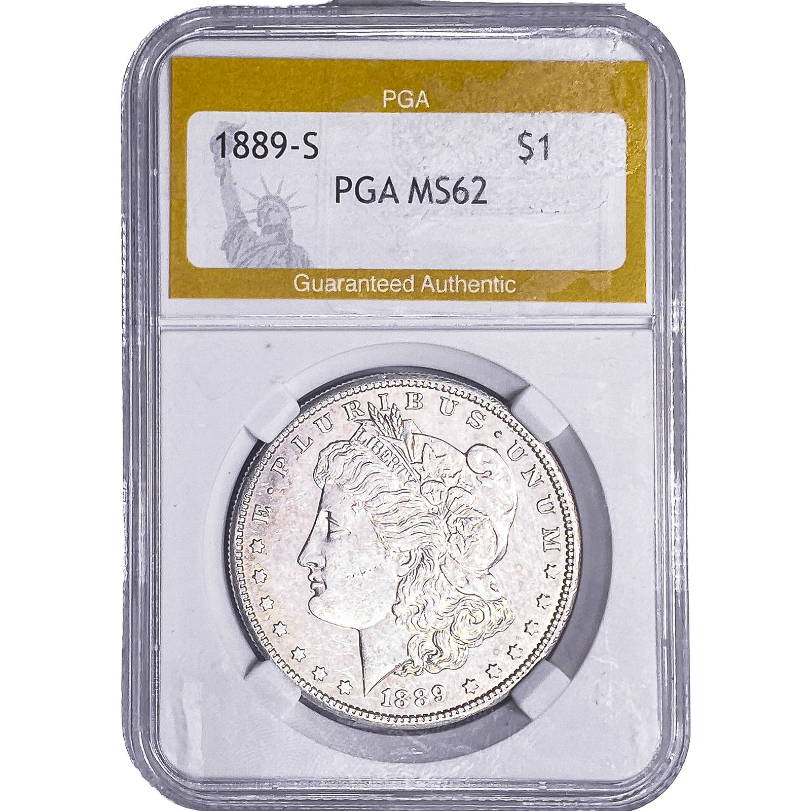 1889-S Morgan Silver Dollar PGA MS62: 1889-S Morgan Silver Dollar PGA MS62