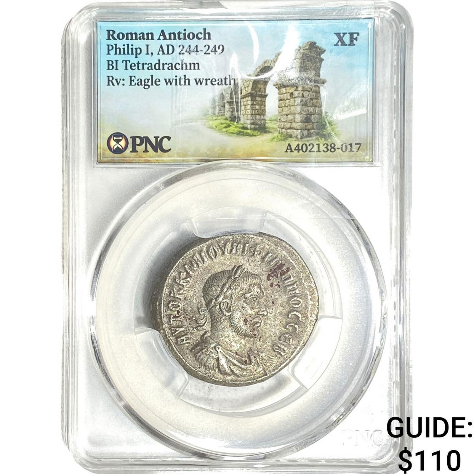 Roman Antioch Philip I 244-249 AD Bi-Tetradrachm PNC XF: Roman Antioch Philip I 244-249 AD Bi-Tetradrachm PNC XF