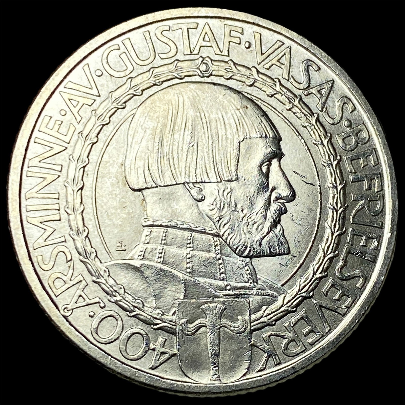 1921 Sweden Silver 2 Kroner UNCIRCULATED: 1921 Sweden Silver 2 Kroner UNCIRCULATED