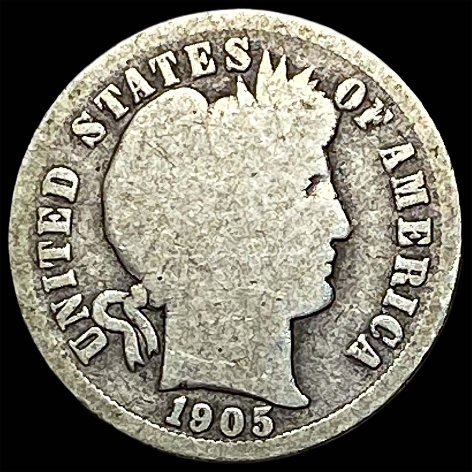 1905-O Silver Barber Dime NICELY CIRCULATED: 1905-O Silver Barber Dime NICELY CIRCULATED