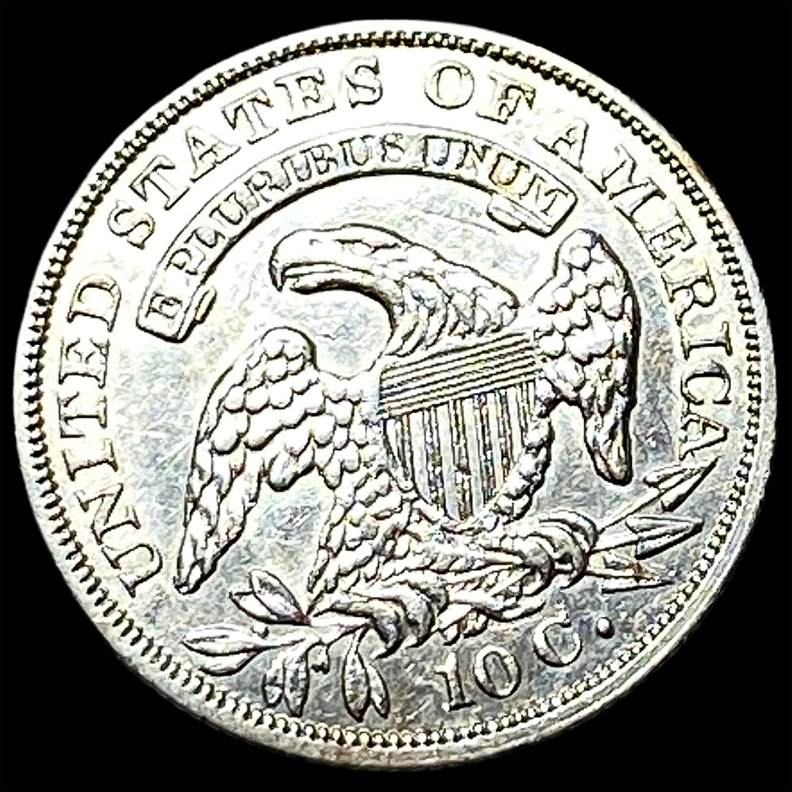 1836 Capped Bust Silver Dime CLOSELY UNCIRCULATED - 2