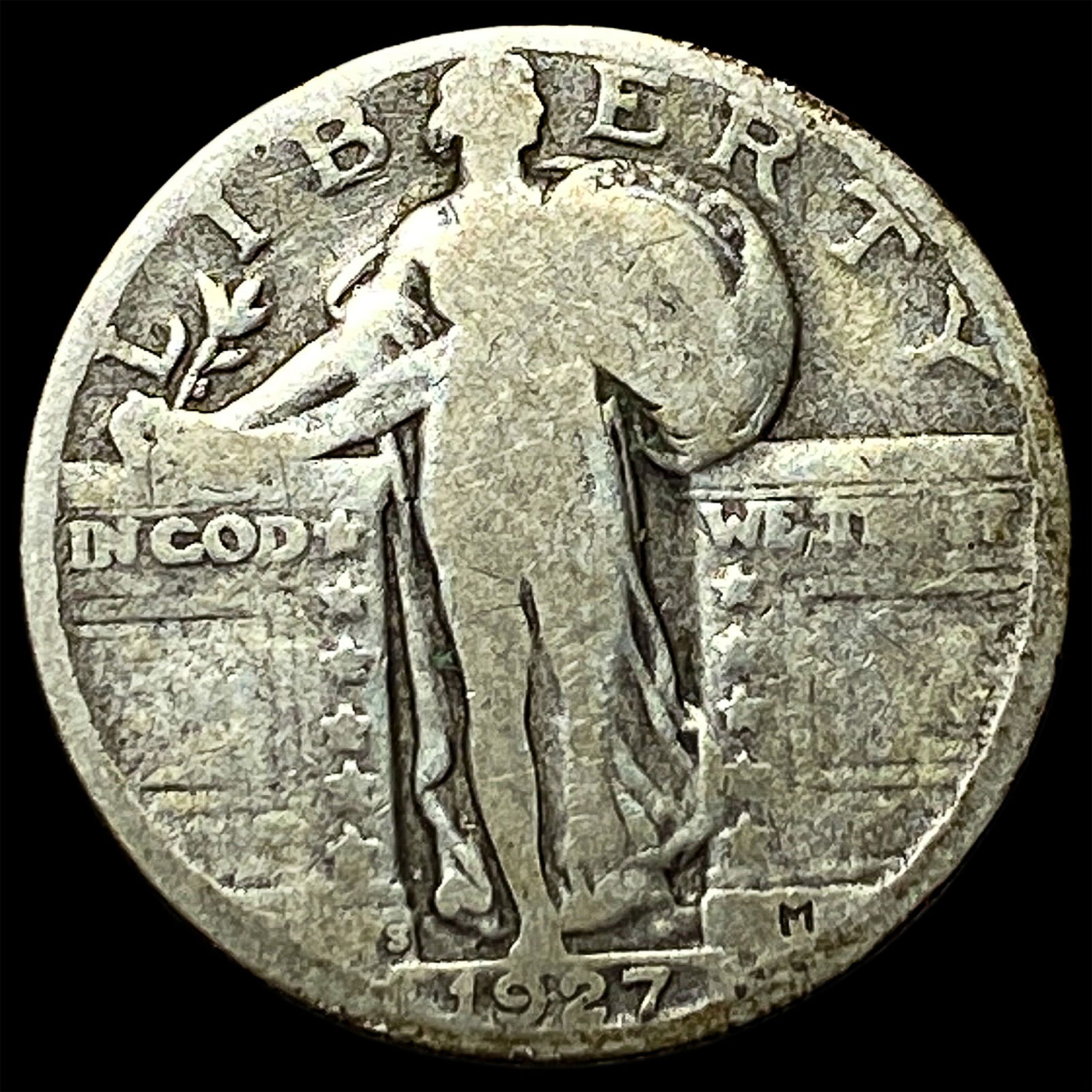 1927-S Silver Standing Liberty Quarter NICELY CIRCULATED (1 of 2)