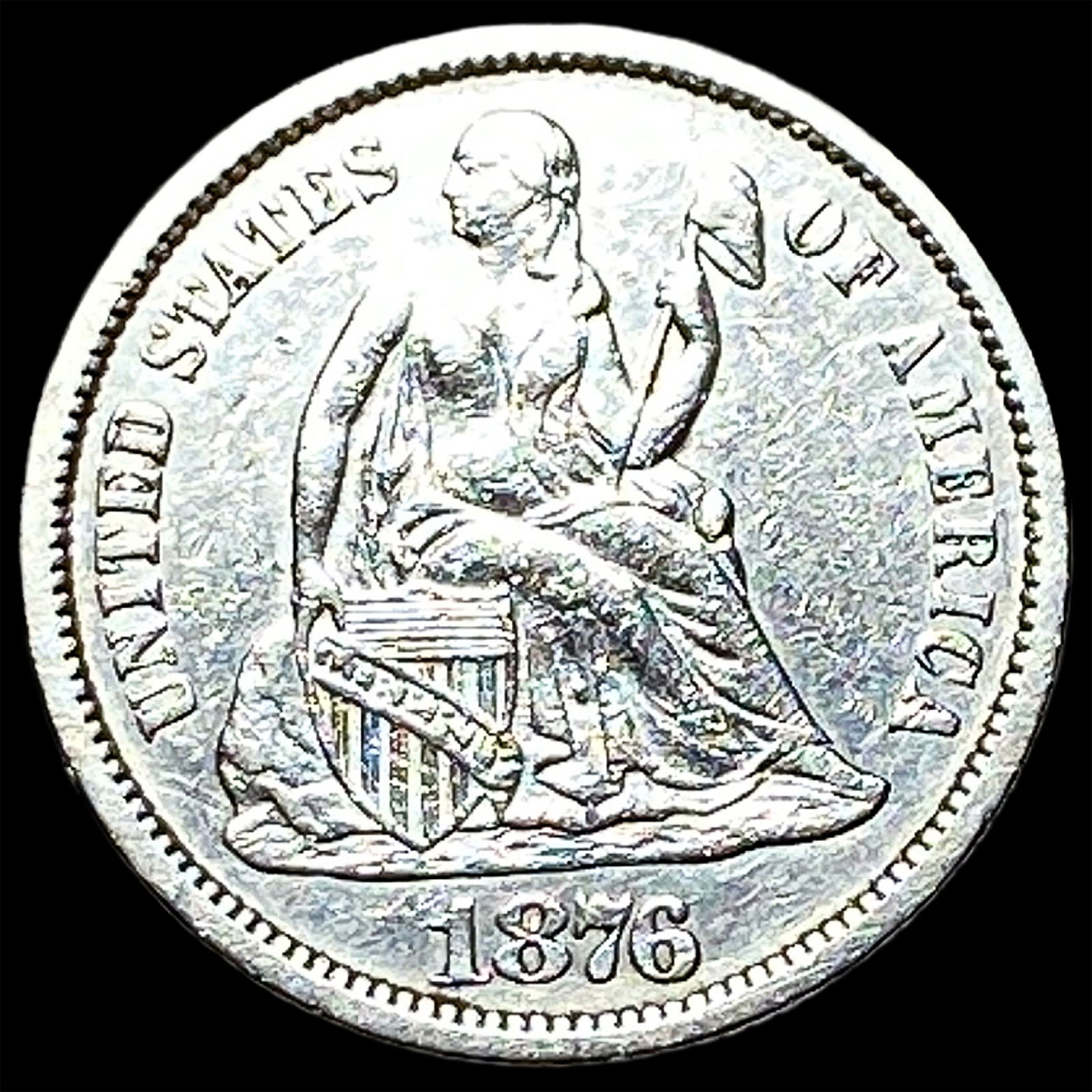 1876-CC Silver Dime CLOSELY UNCIRCULATED (1 of 2)