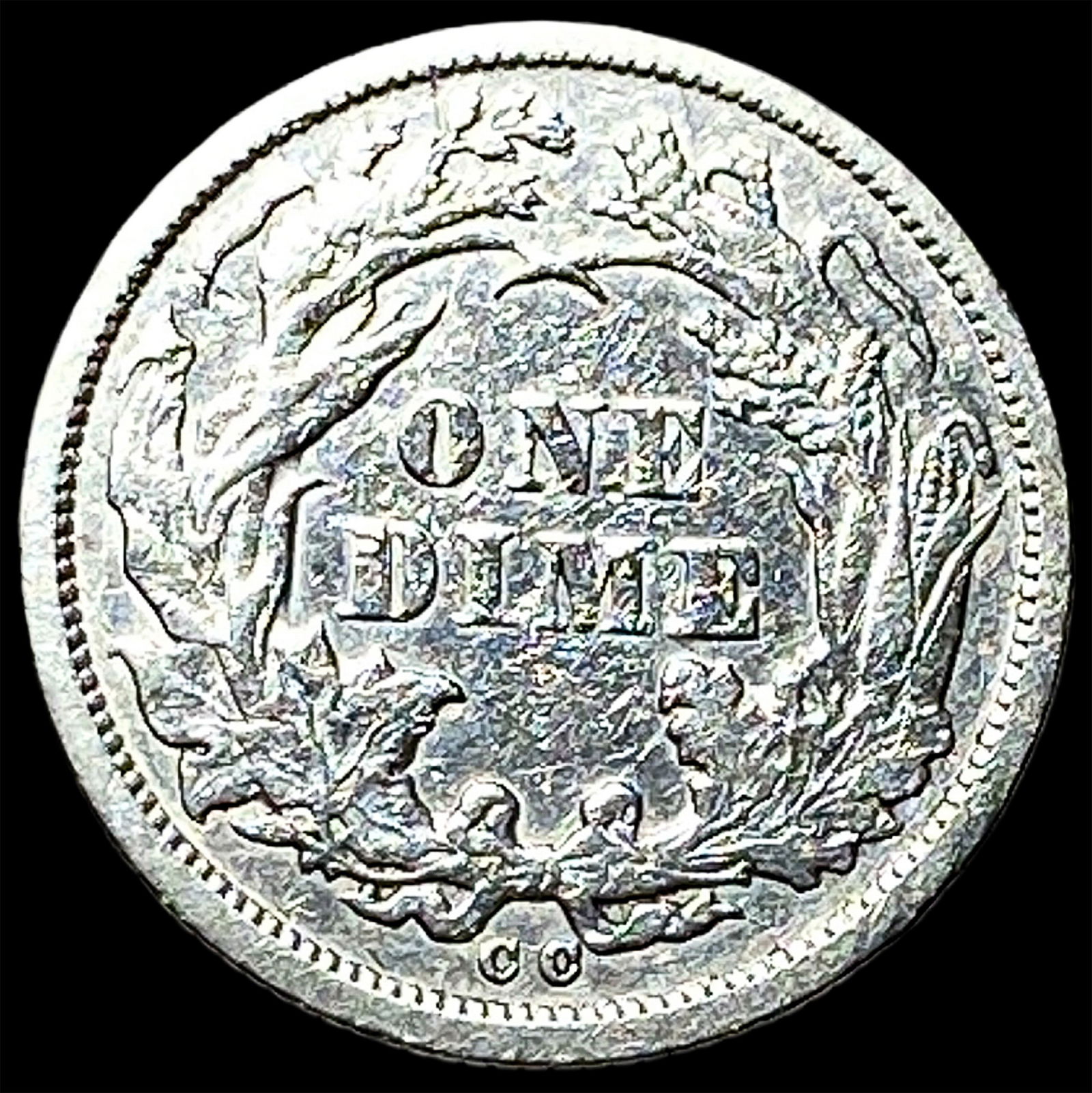 1876-CC Silver Seated Liberty Dime CLOSELY UNCIRCULATED - 2