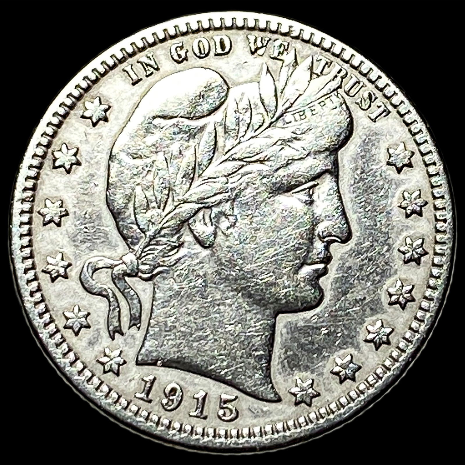 1915-S Silver Barber Quarter NEARLY UNCIRCULATED (1 of 2)