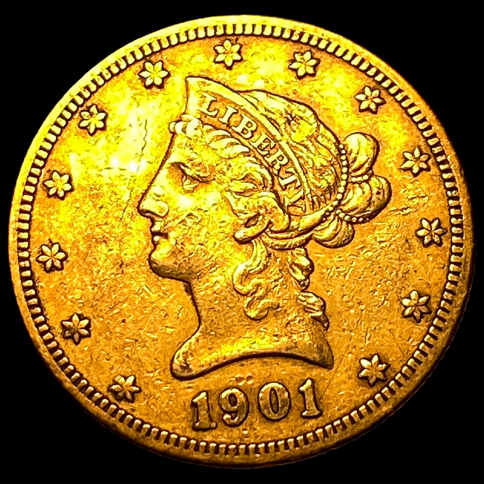 1901-S Gold $10 Liberty Head Eagle CLOSELY UNCIRCULATED (1 of 2)