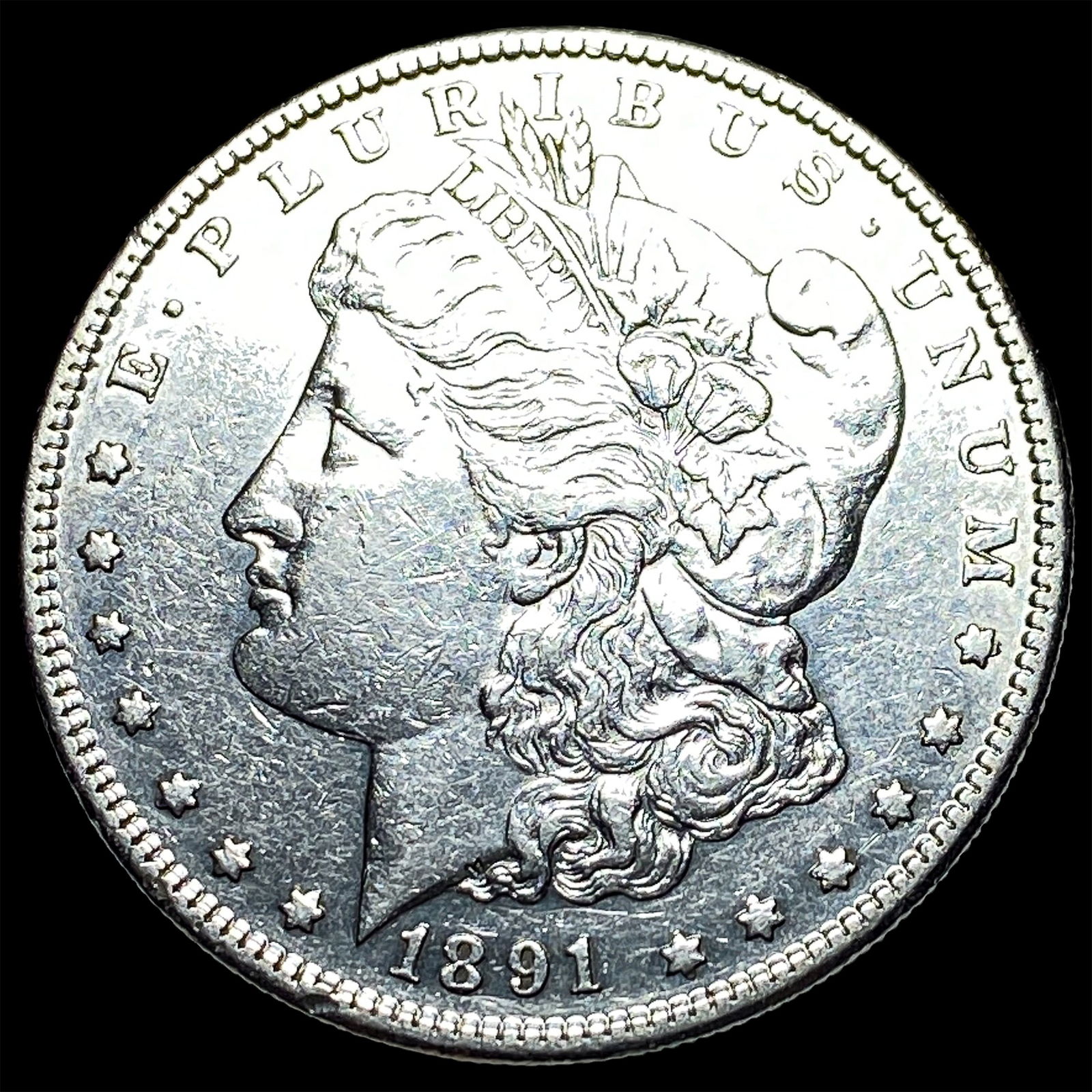 1891-S Silver Morgan Dollar CLOSELY UNCIRCULATED: 1891-S Silver Morgan Dollar CLOSELY UNCIRCULATED