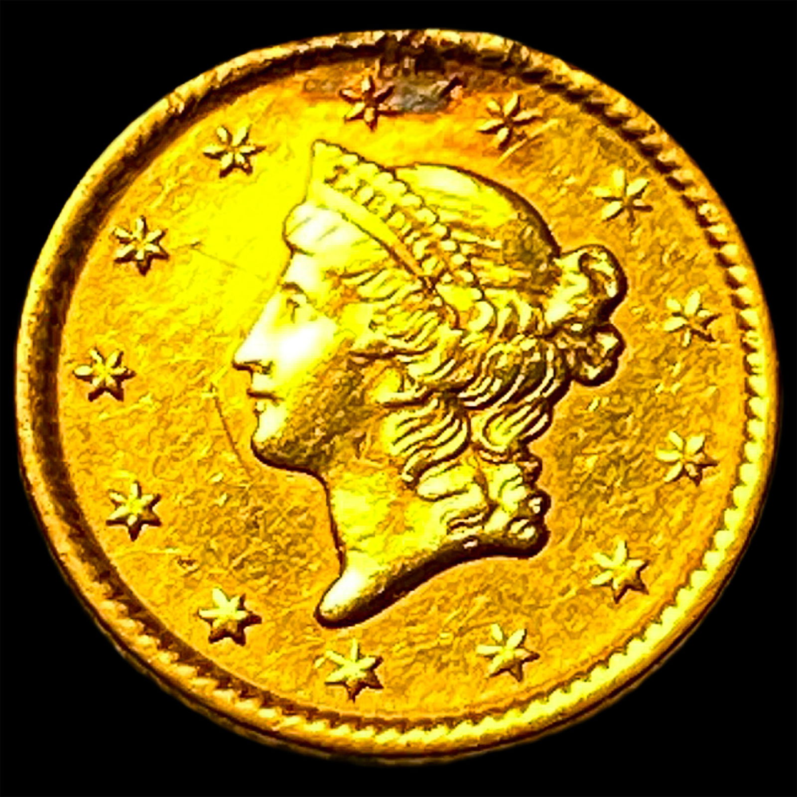 1851 Gold $1 Liberty Head Type 1 CLOSELY UNCIRCULATED (1 of 2)