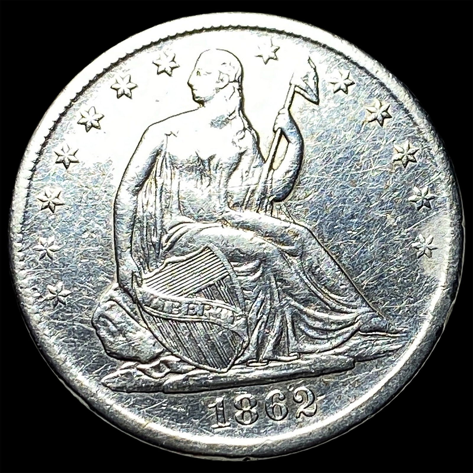 1862-S Silver Half Dollar CLOSELY UNCIRCULATED (1 of 2)