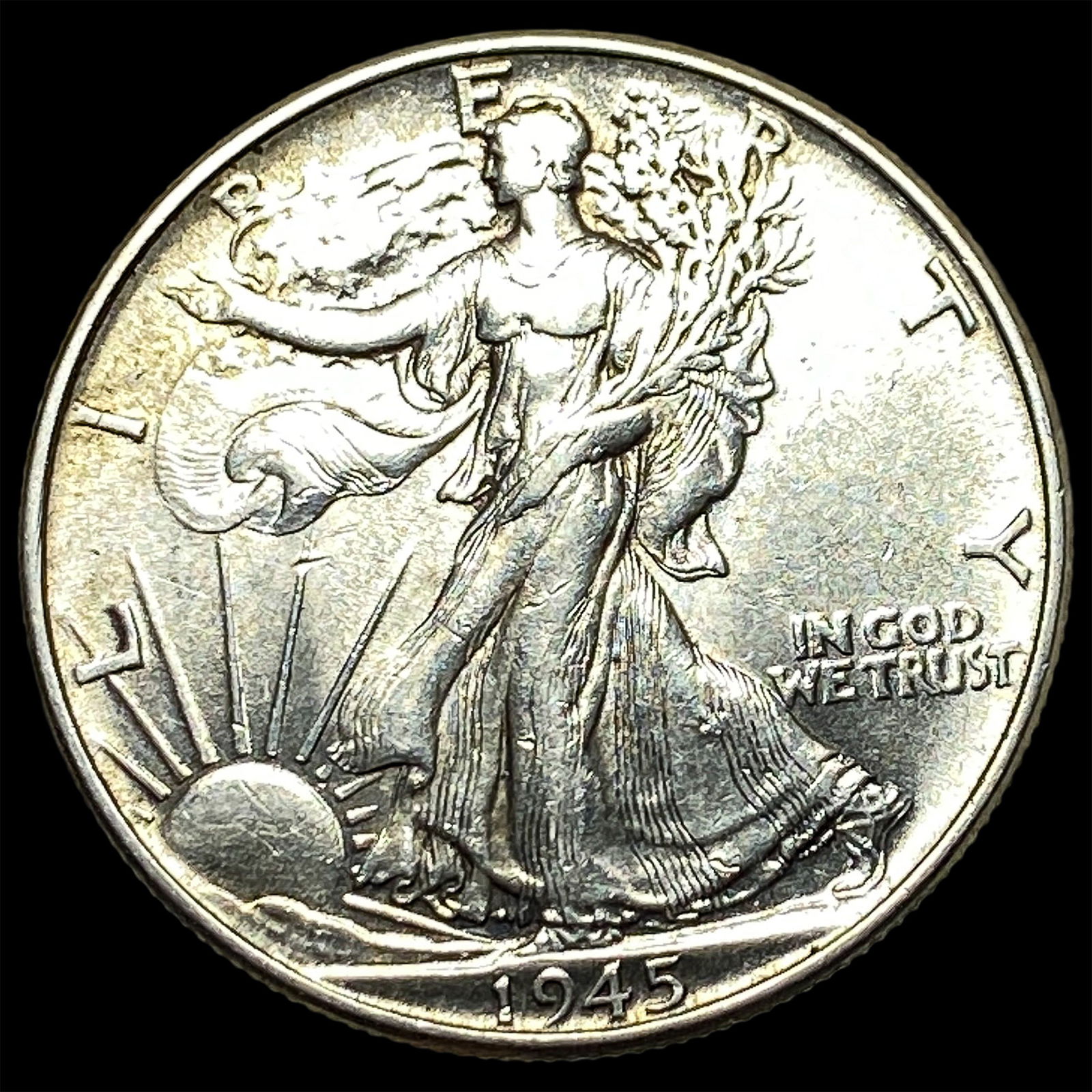 1945 Silver Half Dollar CHOICE AU: 1945 Silver Half Dollar CHOICE AU