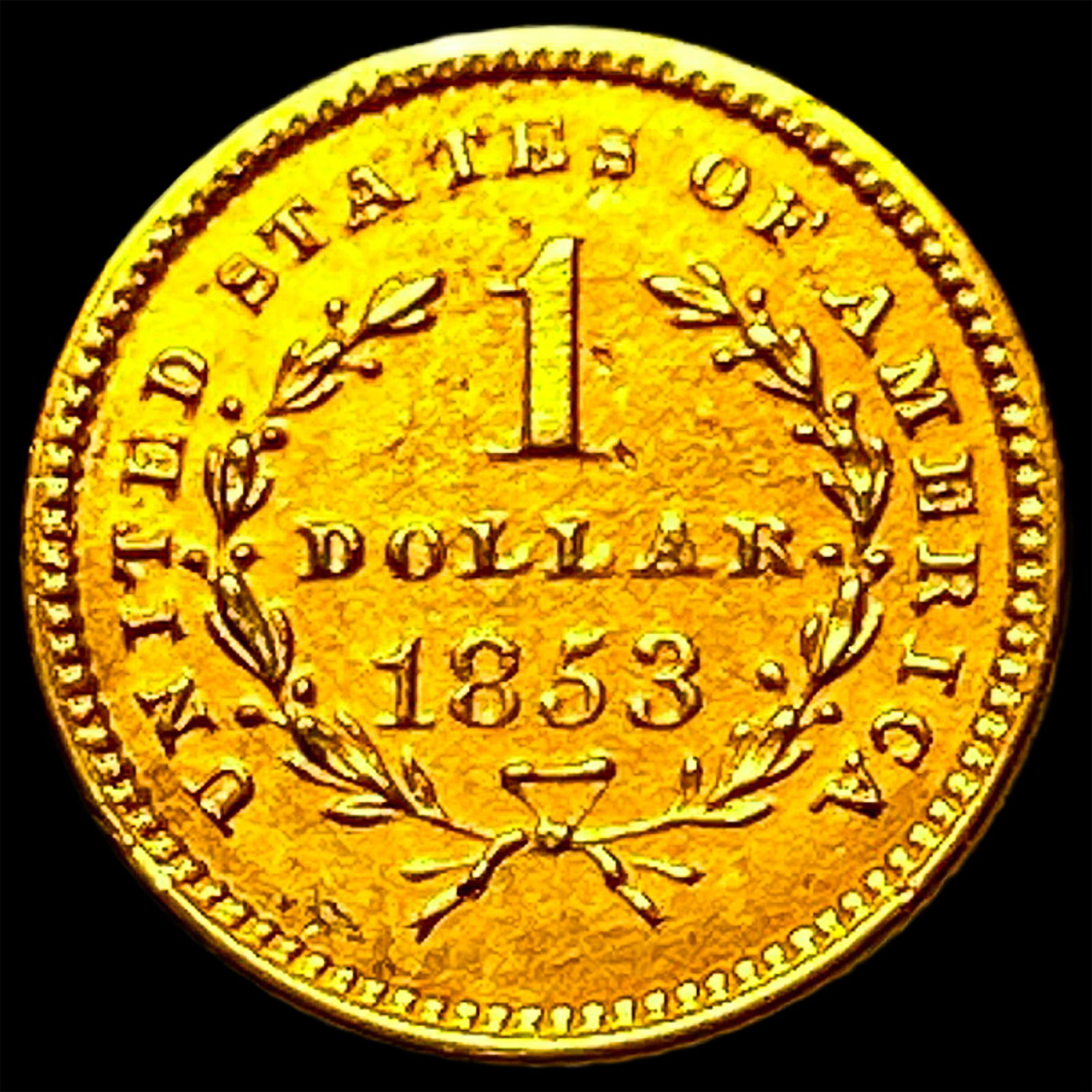 1853 Gold $1 Liberty Head CLOSELY UNCIRCULATED - 2