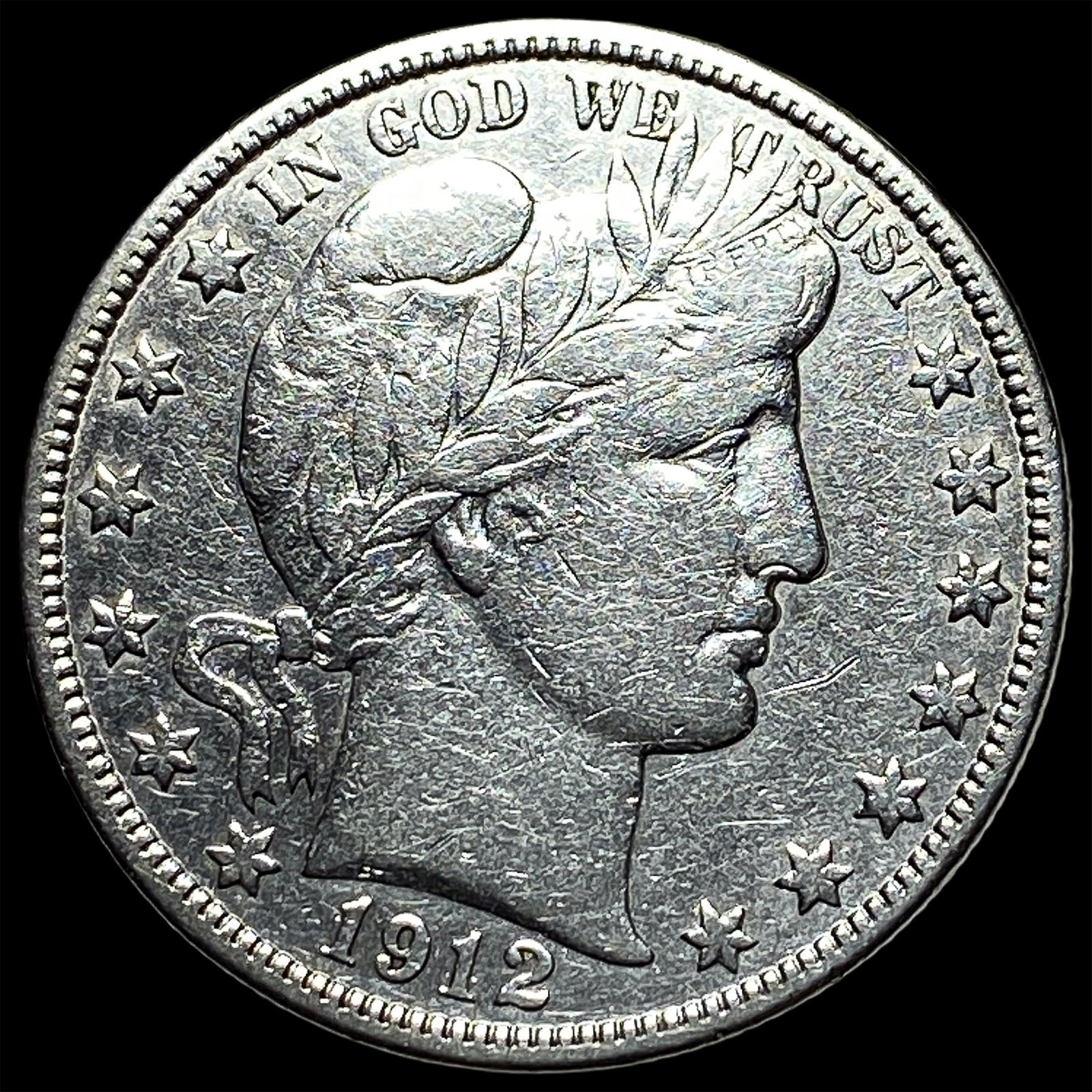 1912-P Silver Barber Half Dollar ABOUT UNCIRCULATED: 1912-P Silver Barber Half Dollar ABOUT UNCIRCULATED