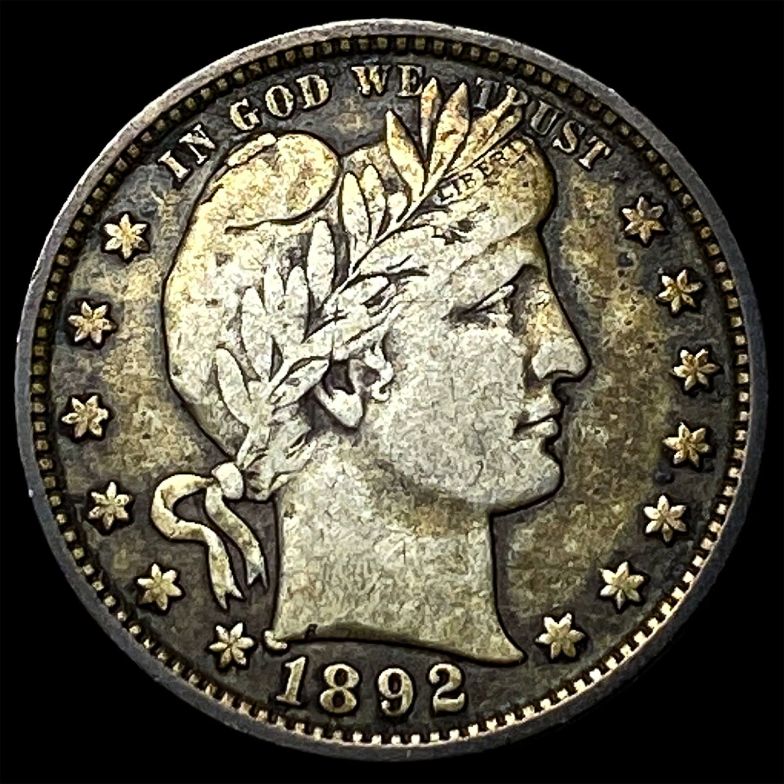 1892-S Silver Barber Quarter LIGHTLY CIRCULATED: 1892-S Silver Barber Quarter LIGHTLY CIRCULATED