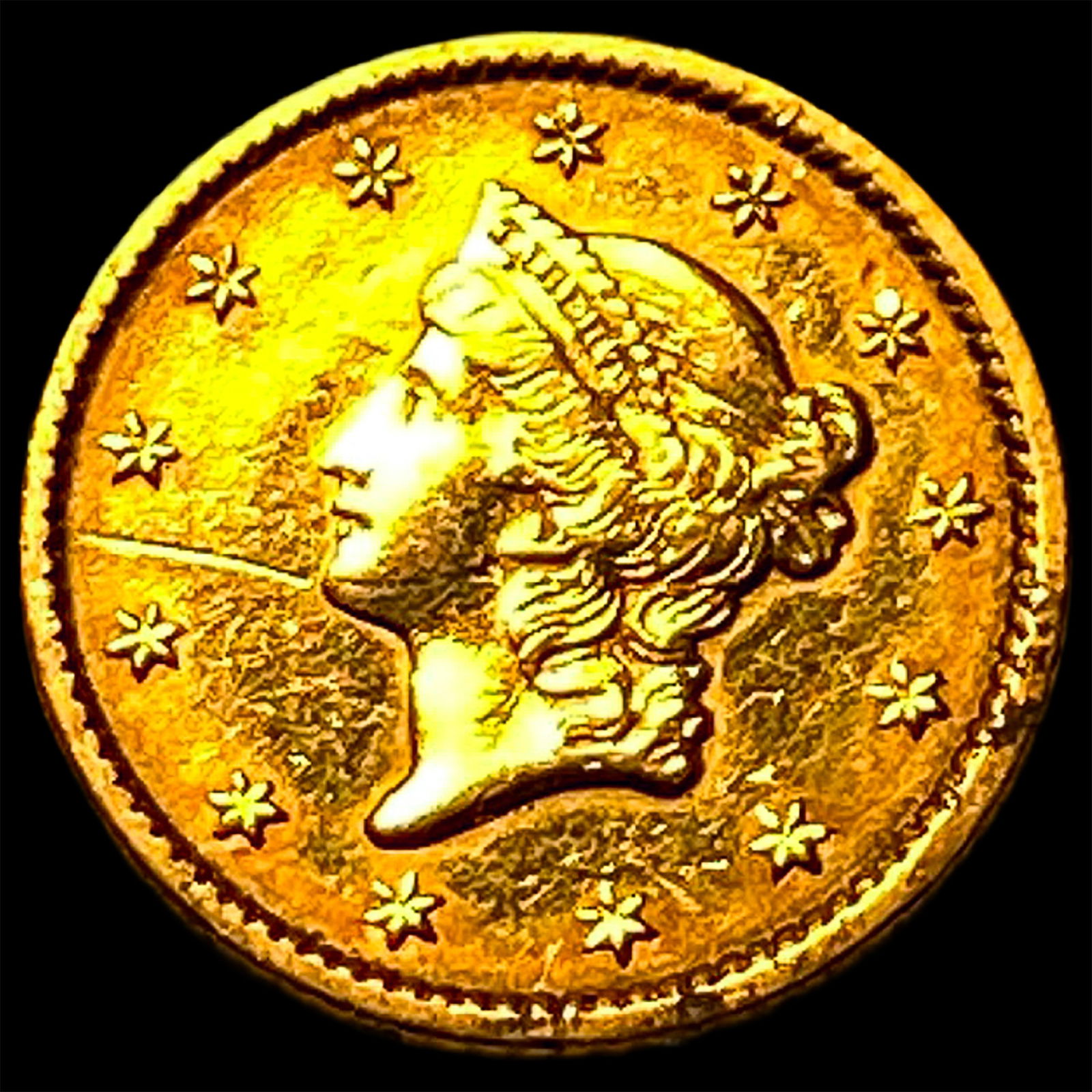 1852 Gold $1 Liberty Head CLOSELY UNCIRCULATED: 1852 Gold $1 Liberty Head CLOSELY UNCIRCULATED
