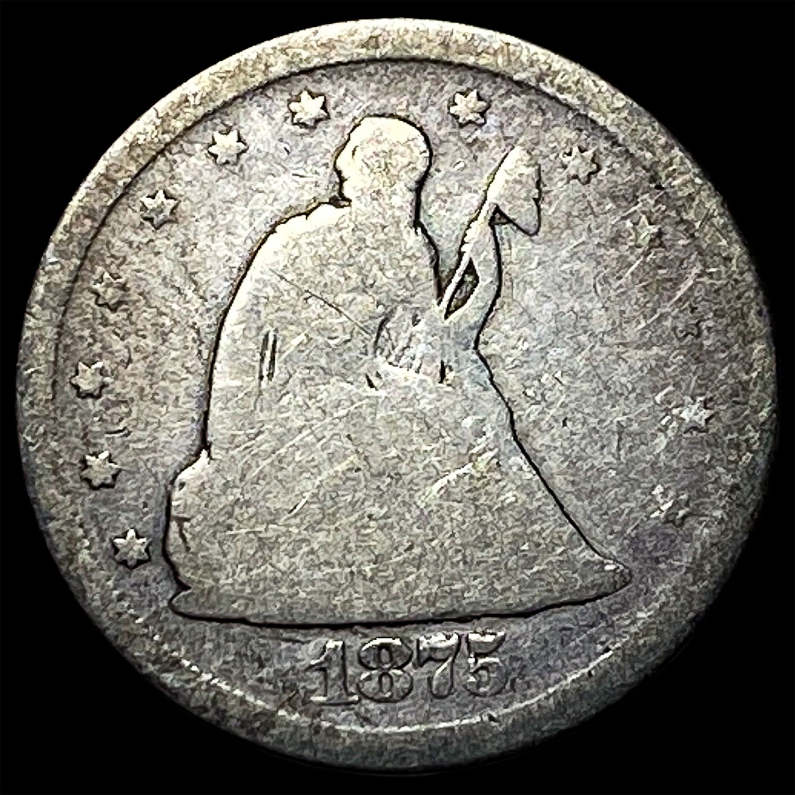 1875 Seated Liberty Half Dollar NICELY CIRCULATED: 1875 Seated Liberty Half Dollar NICELY CIRCULATED