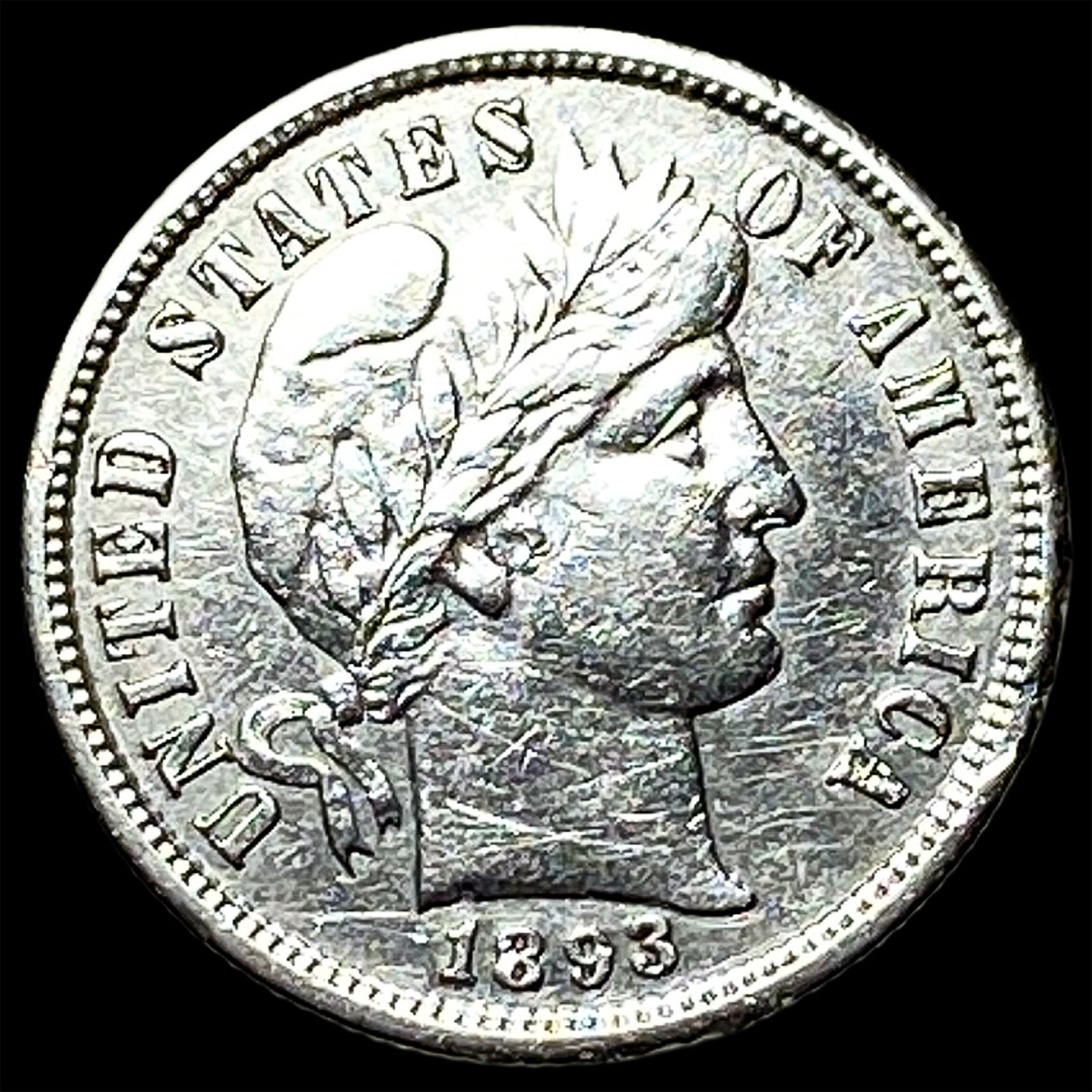 1893-S Silver Barber Dime CLOSELY UNCIRCULATED: 1893-S Silver Barber Dime CLOSELY UNCIRCULATED