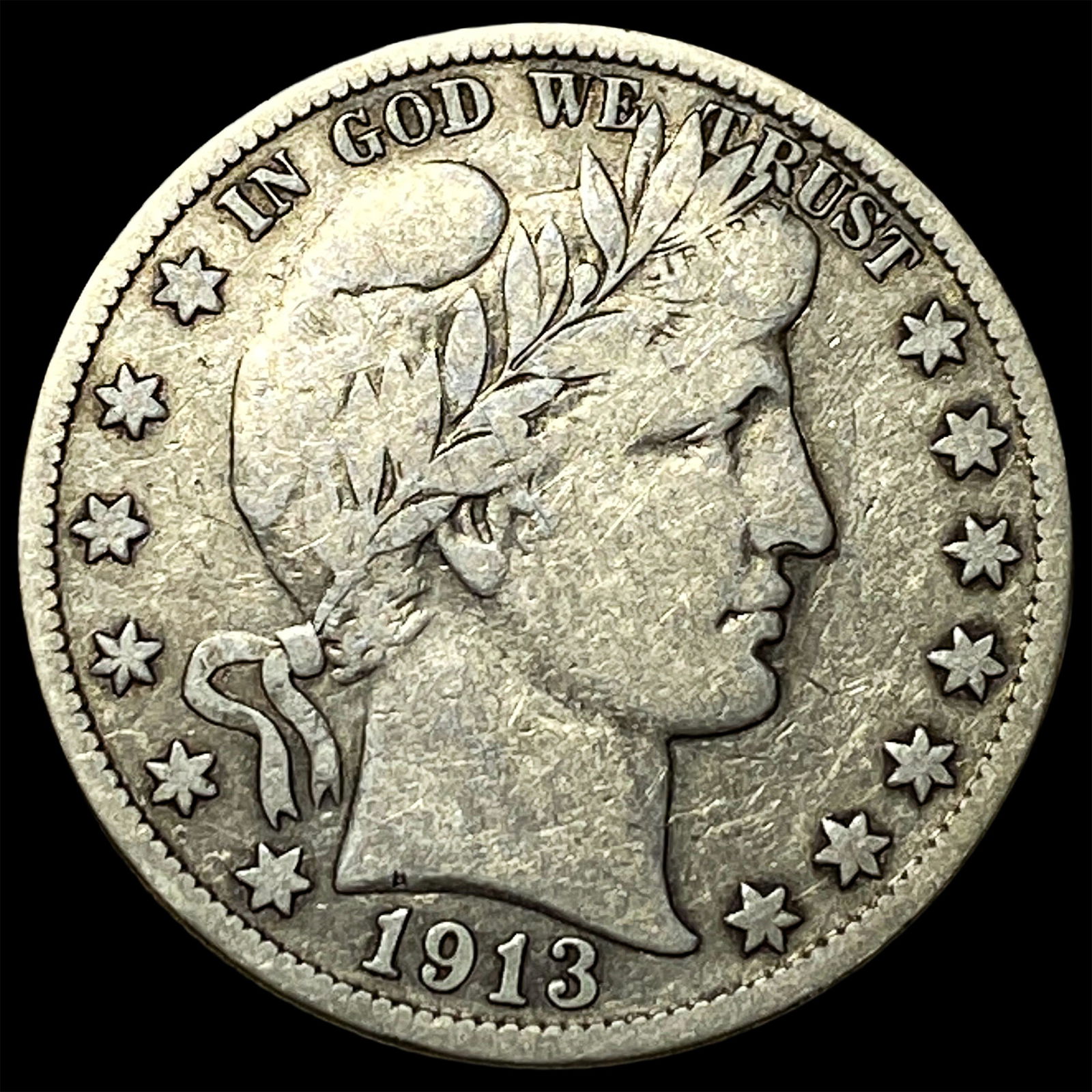 1913-S Silver Barber Half Dollar LIGHTLY CIRCULATED (1 of 2)