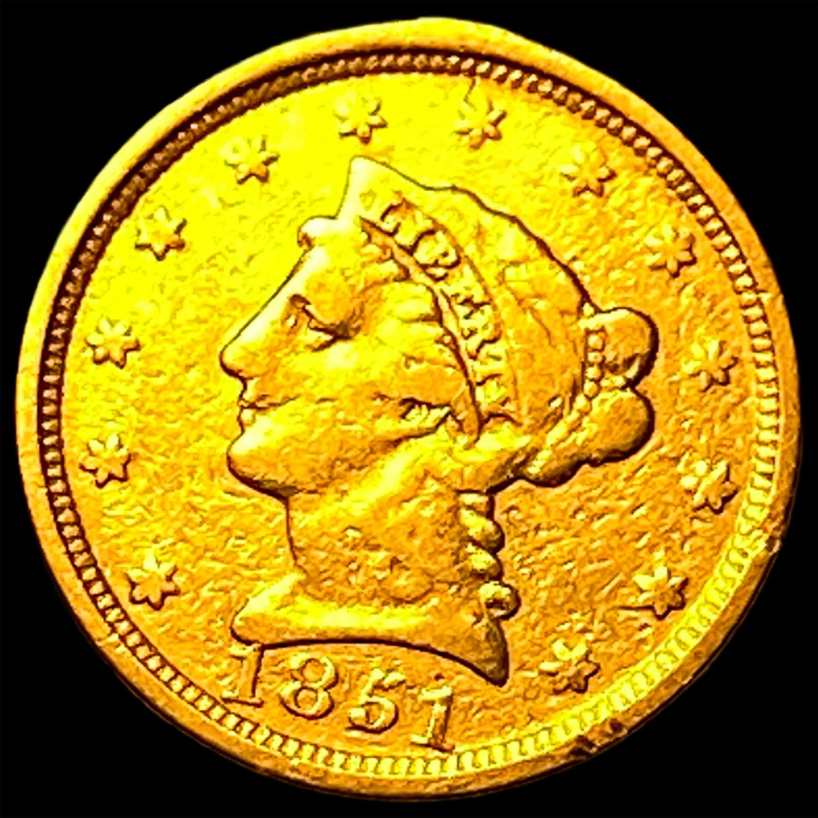 1851 Gold $2.50 Liberty Head Quarter Eagle LIGHTLY CIRCULATED (1 of 2)