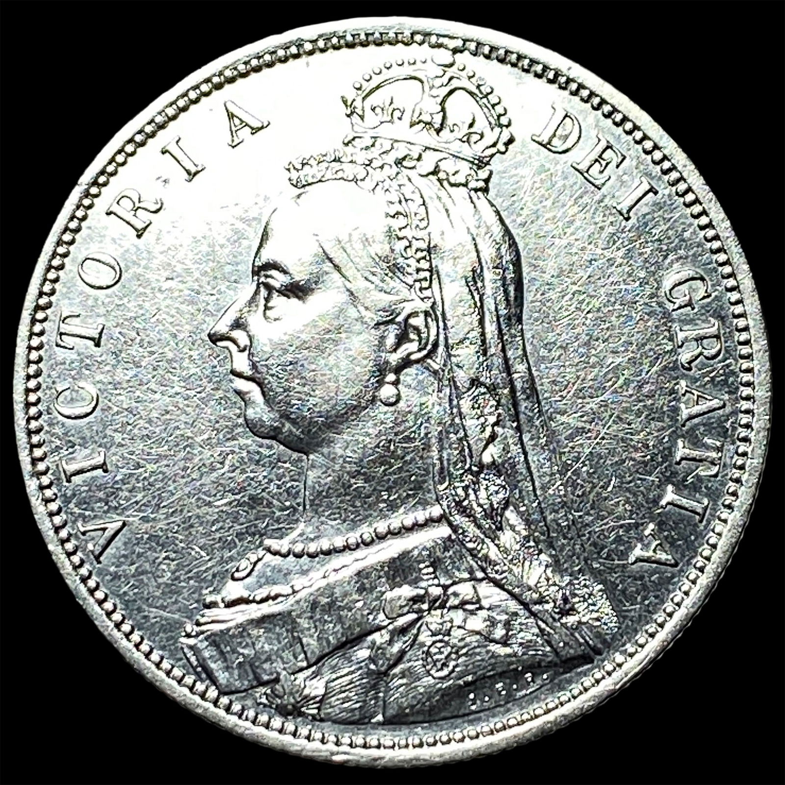 1887 Silver Crown Victoria Jubilee Head CLOSELY UNCIRCULATED: 1887 Silver Crown Victoria Jubilee Head CLOSELY UNCIRCULATED