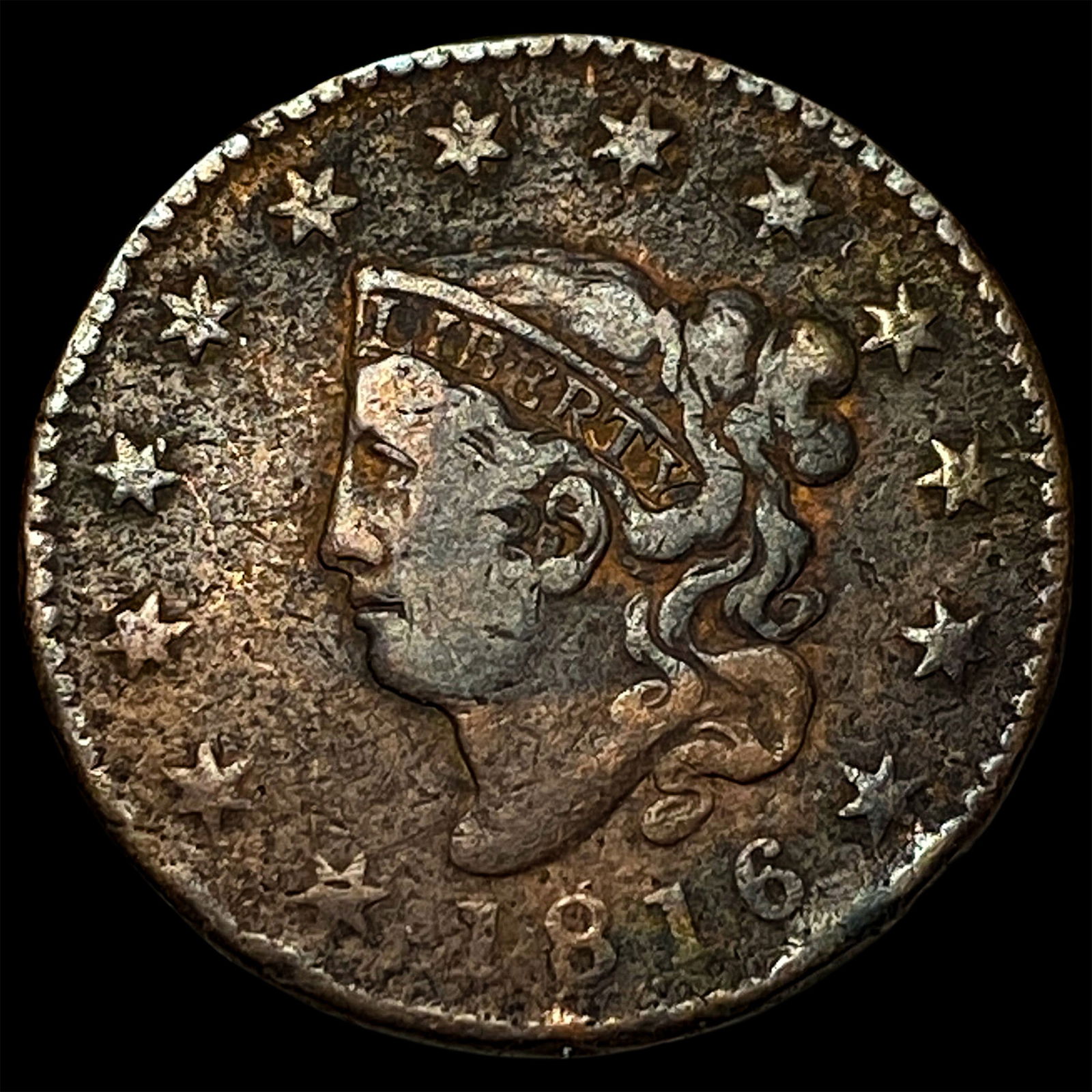 1816 Coronet Head Large Cent NICELY CIRCULATED: 1816 Coronet Head Large Cent NICELY CIRCULATED