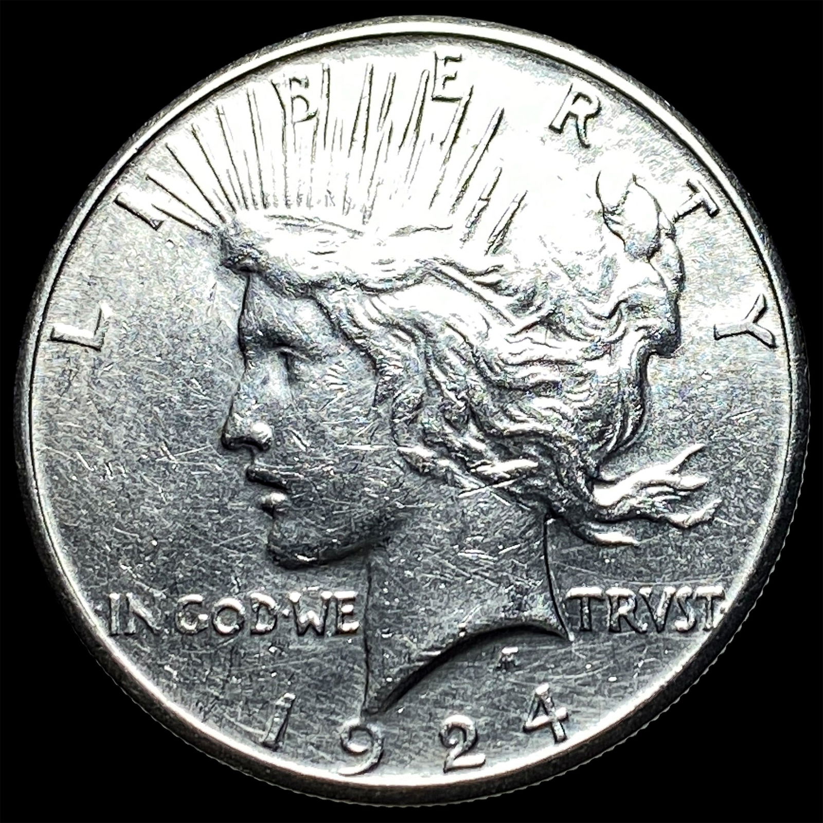 1924-S Silver Peace Dollar CLOSELY UNCIRCULATED: 1924-S Silver Peace Dollar CLOSELY UNCIRCULATED