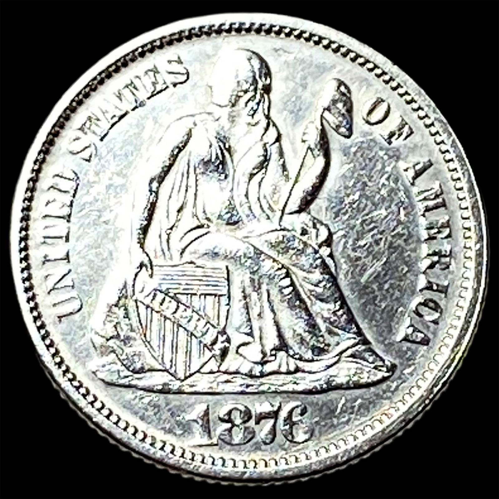 1876 Seated Liberty Dime CLOSELY UNCIRCULATED: 1876 Seated Liberty Dime CLOSELY UNCIRCULATED