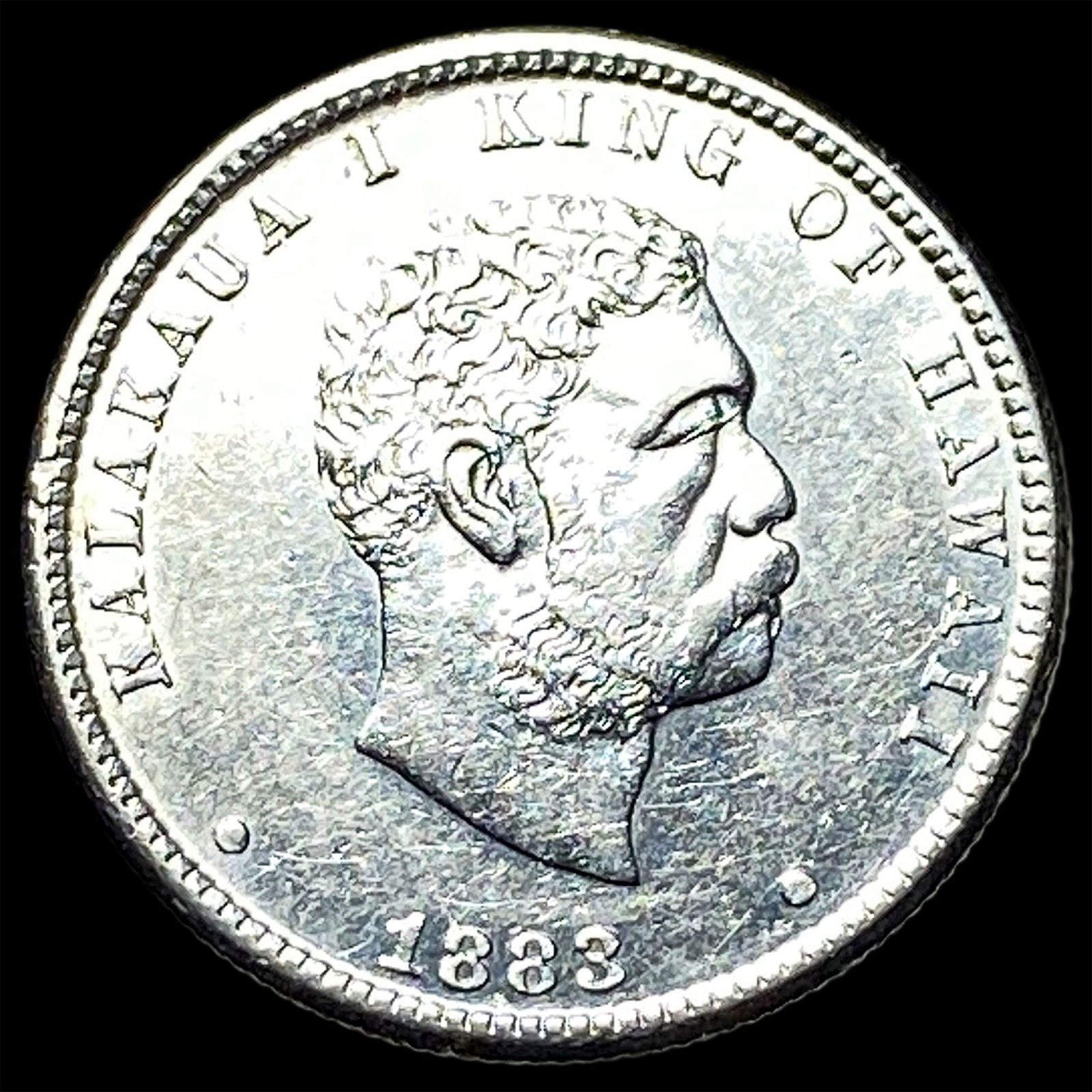 1883 Hawaii Silver 1/4 Dollar CLOSELY UNCIRCULATED: 1883 Hawaii Silver 1/4 Dollar CLOSELY UNCIRCULATED