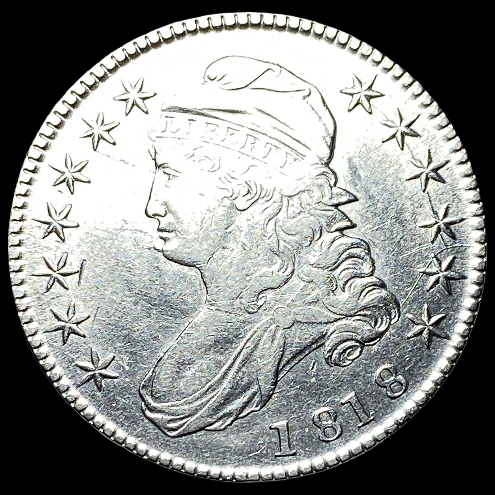 1818 Capped Bust Silver Half Dollar NEARLY UNCIRCULATED (1 of 2)