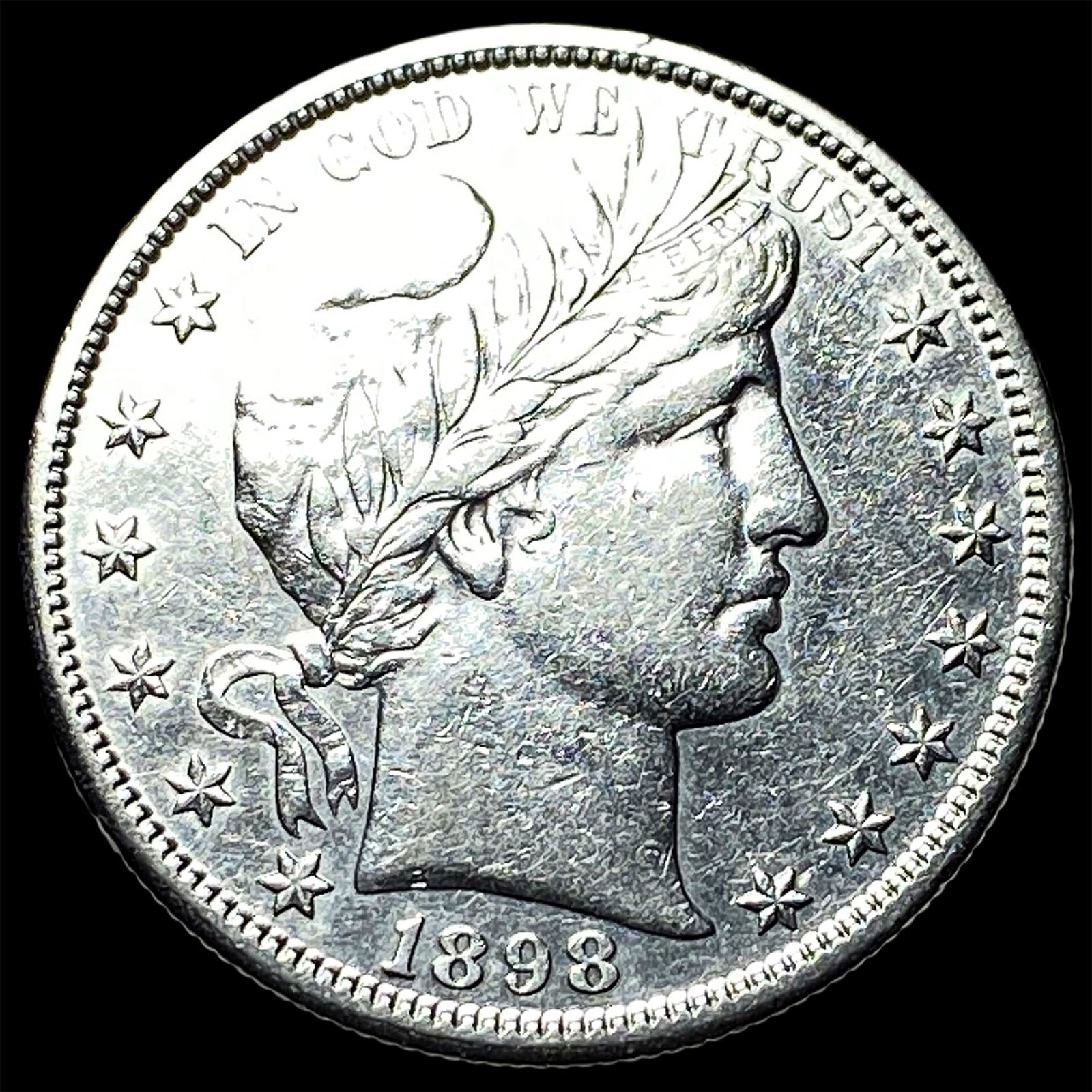 1898-S Silver Barber Half Dollar CLOSELY UNCIRCULATED (1 of 2)