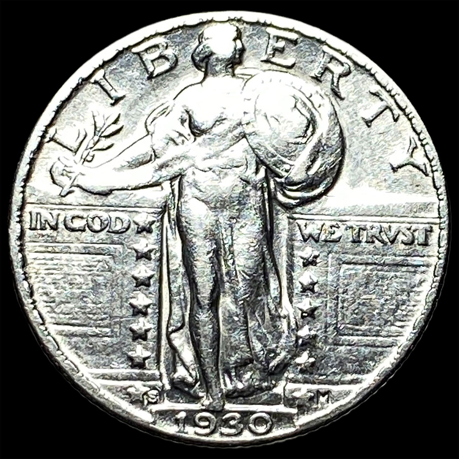 1930-S Silver Standing Liberty Quarter CLOSELY UNCIRCULATED: 1930-S Silver Standing Liberty Quarter CLOSELY UNCIRCULATED