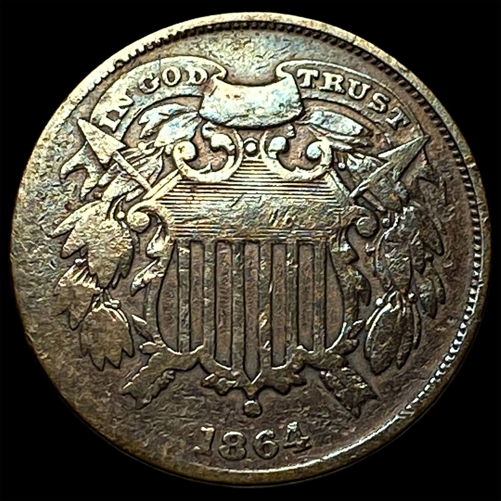 1864 Copper Two-Cent Piece NEARLY UNCIRCULATED (1 of 2)
