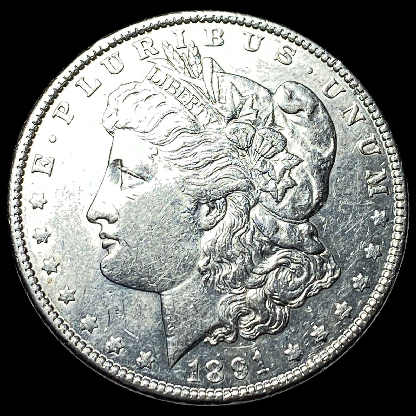 1891 Morgan Silver Dollar CHOICE AU: 1891 Morgan Silver Dollar CHOICE AU