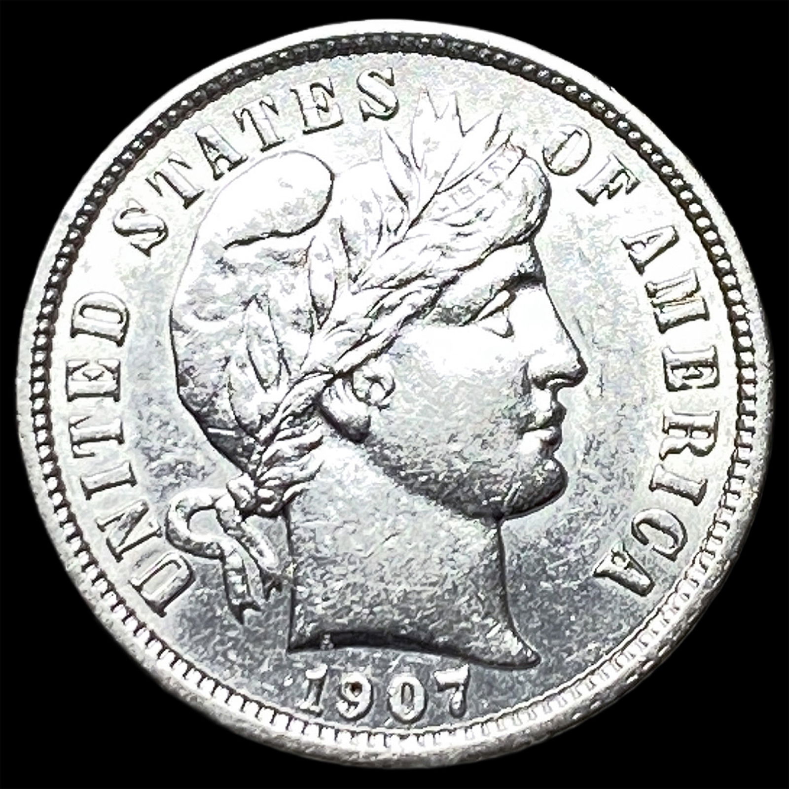 1907 Barber Dime CLOSELY UNCIRCULATED (1 of 2)