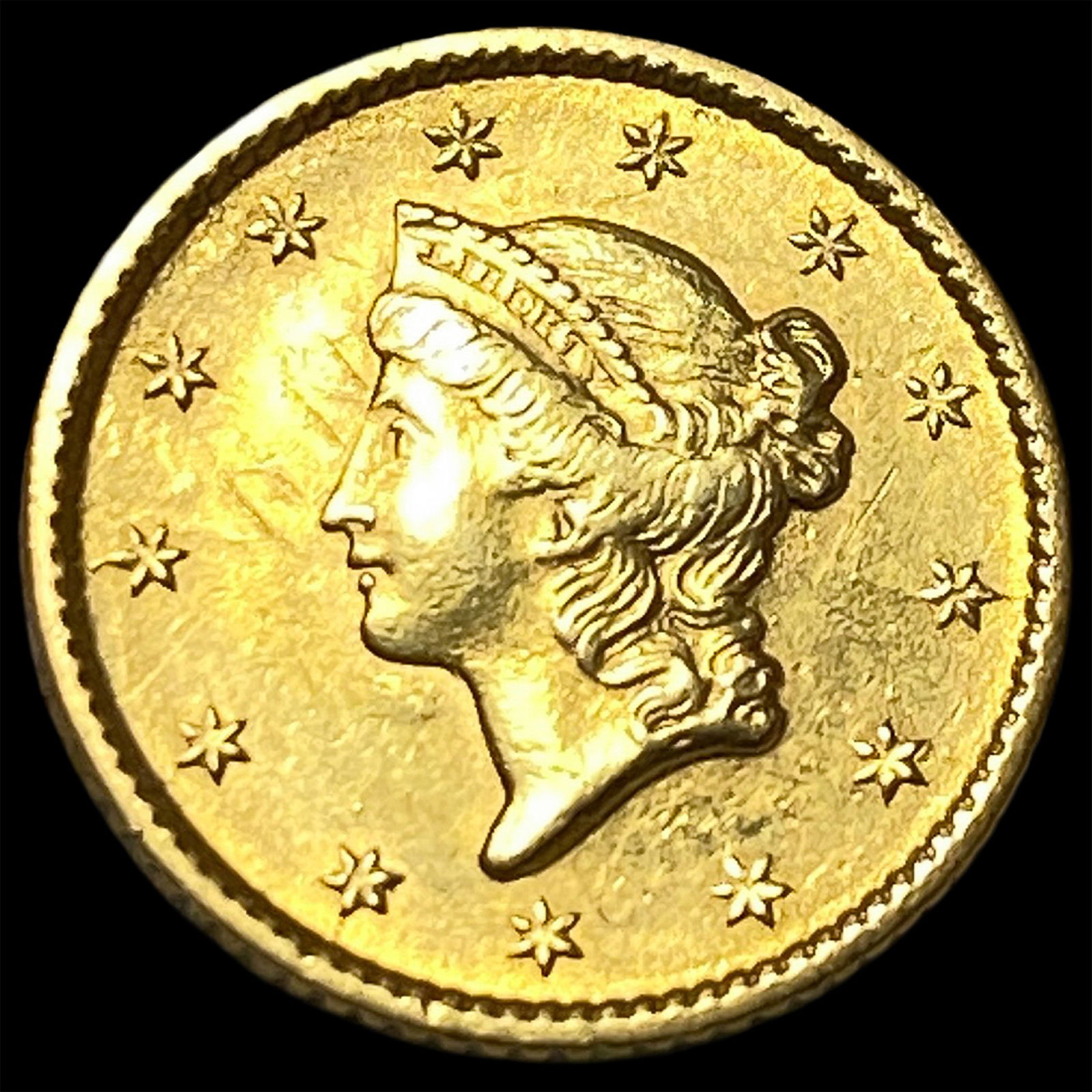 1853 Gold $1 Liberty Head CHOICE AU: 1853 Gold $1 Liberty Head CHOICE AU