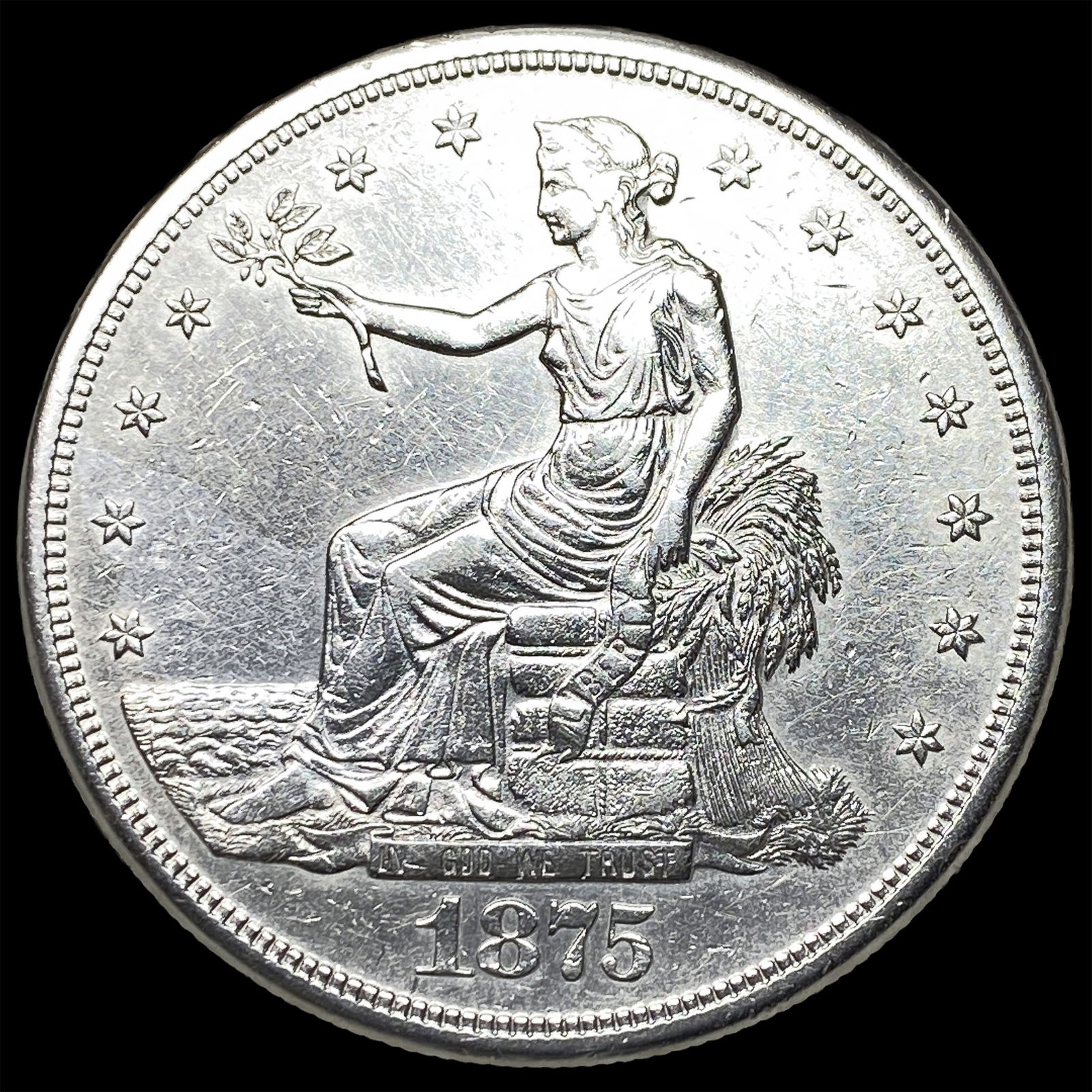 1875-S Silver Trade Dollar CLOSELY UNCIRCULATED (1 of 2)