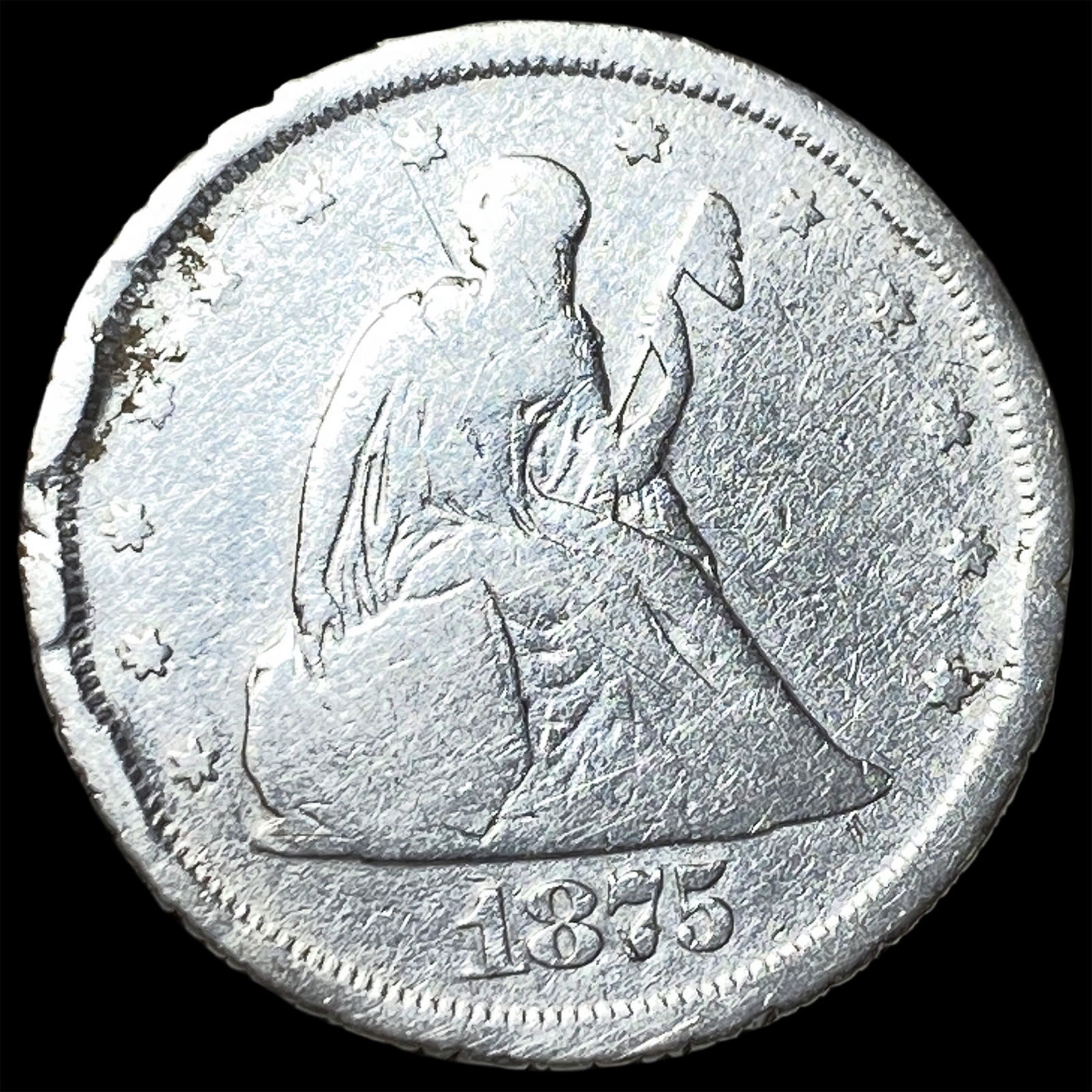 1875 Seated Liberty Half Dollar NICELY CIRCULATED: 1875 Seated Liberty Half Dollar NICELY CIRCULATED