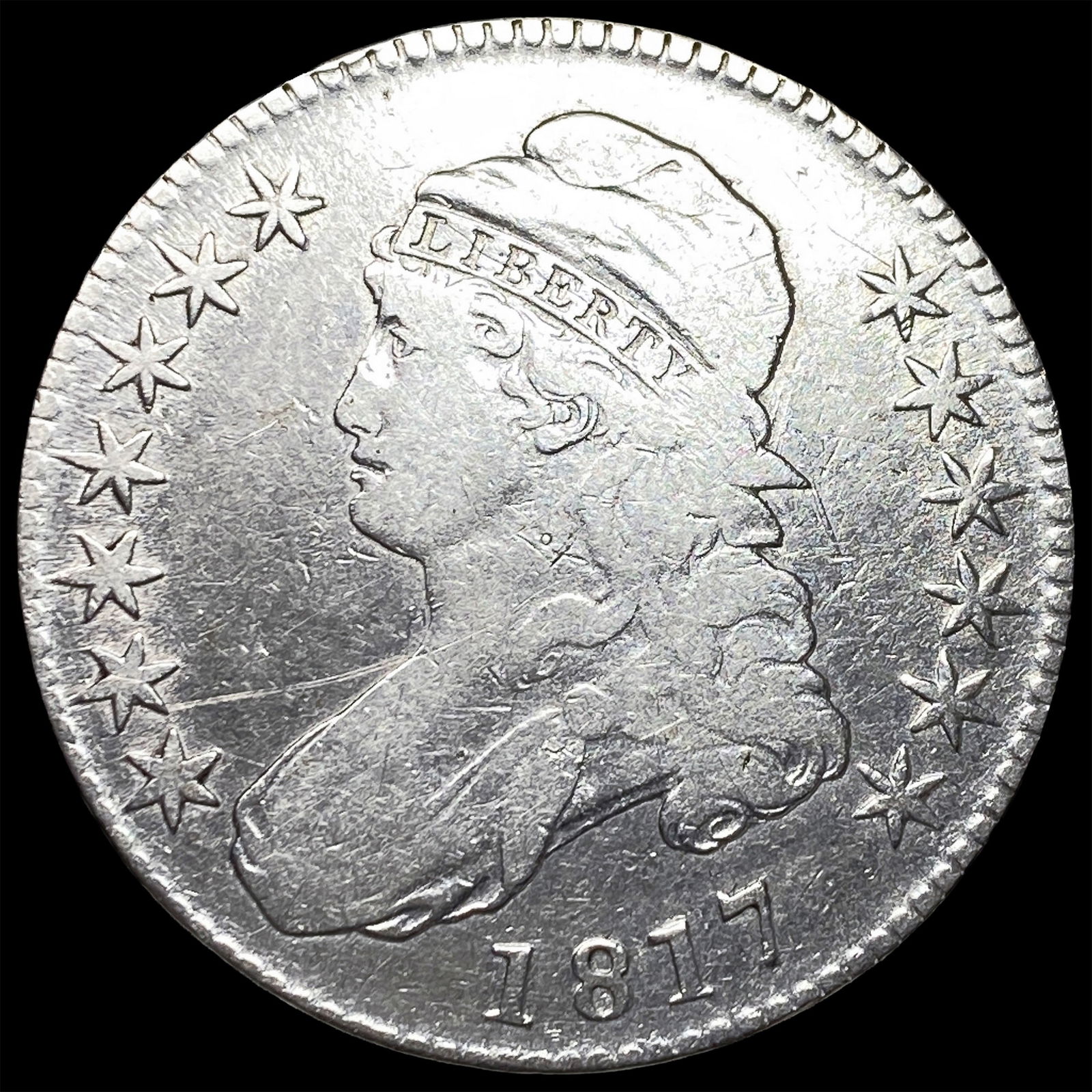 1817 Capped Bust Half Dollar ABOUT UNCIRCULATED: 1817 Capped Bust Half Dollar ABOUT UNCIRCULATED