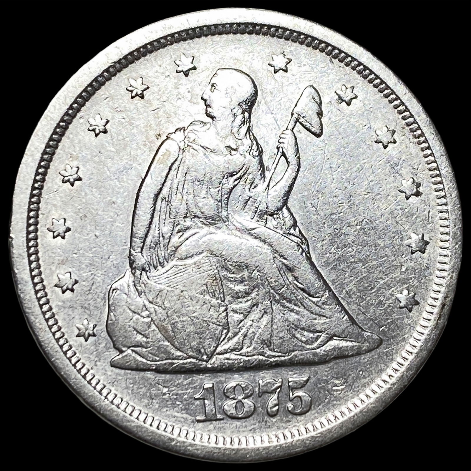 1875-S Silver Twenty Cents ABOUT UNCIRCULATED (1 of 2)