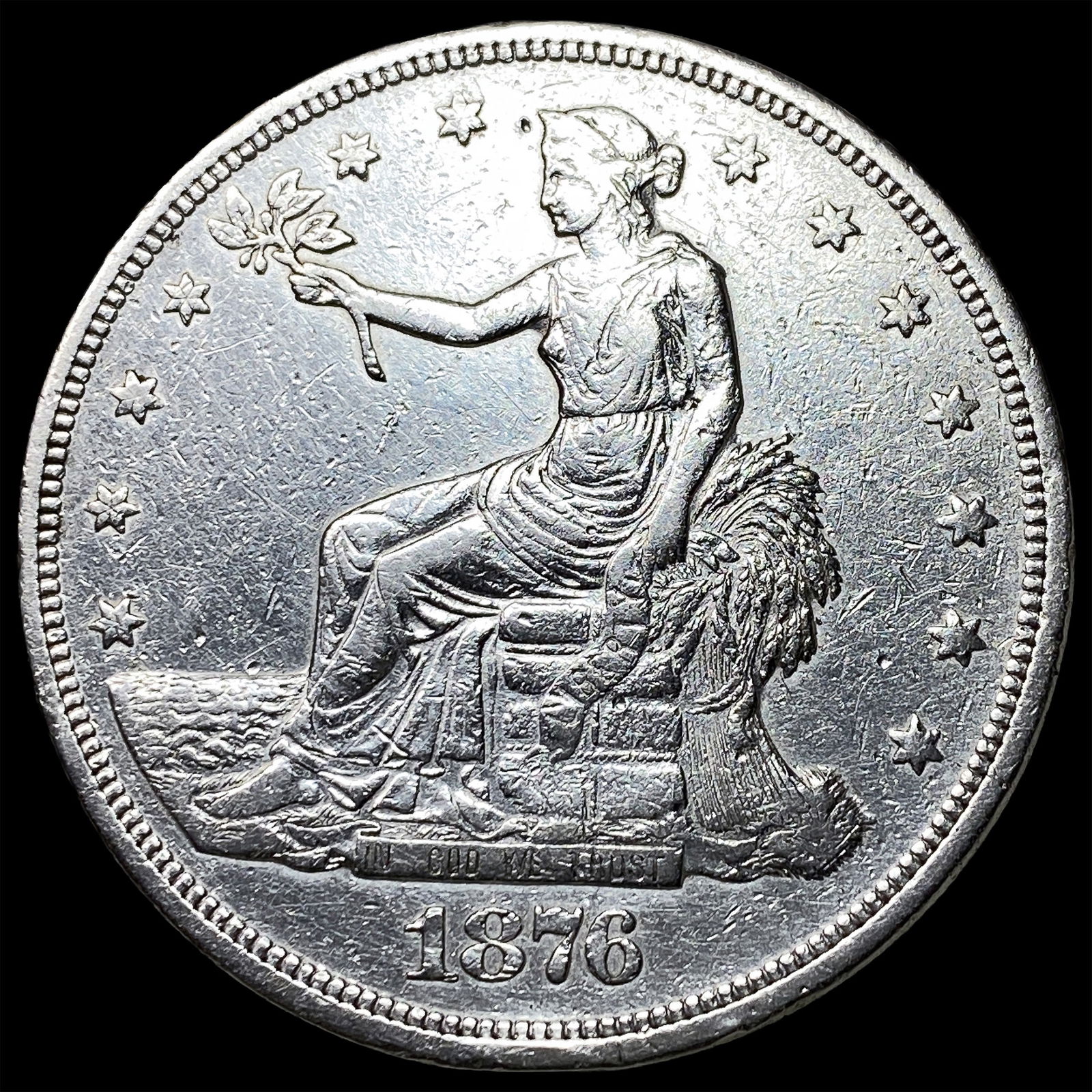 1876 Silver Trade Dollar CLOSELY UNCIRCULATED: 1876 Silver Trade Dollar CLOSELY UNCIRCULATED